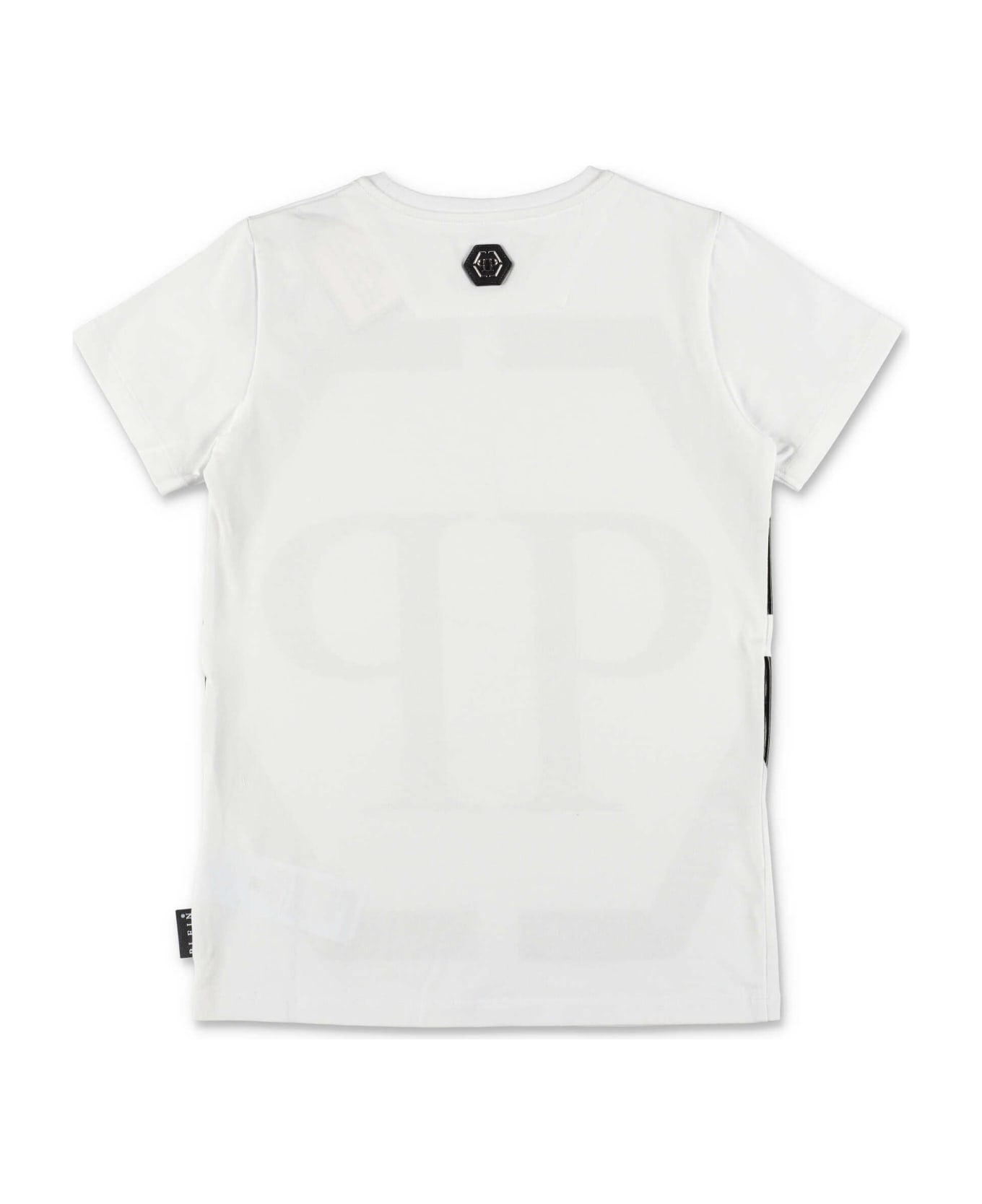 Philipp Plein Junior T-shirt Bianca In Jersey Di Cotone - Bianco Ottico
