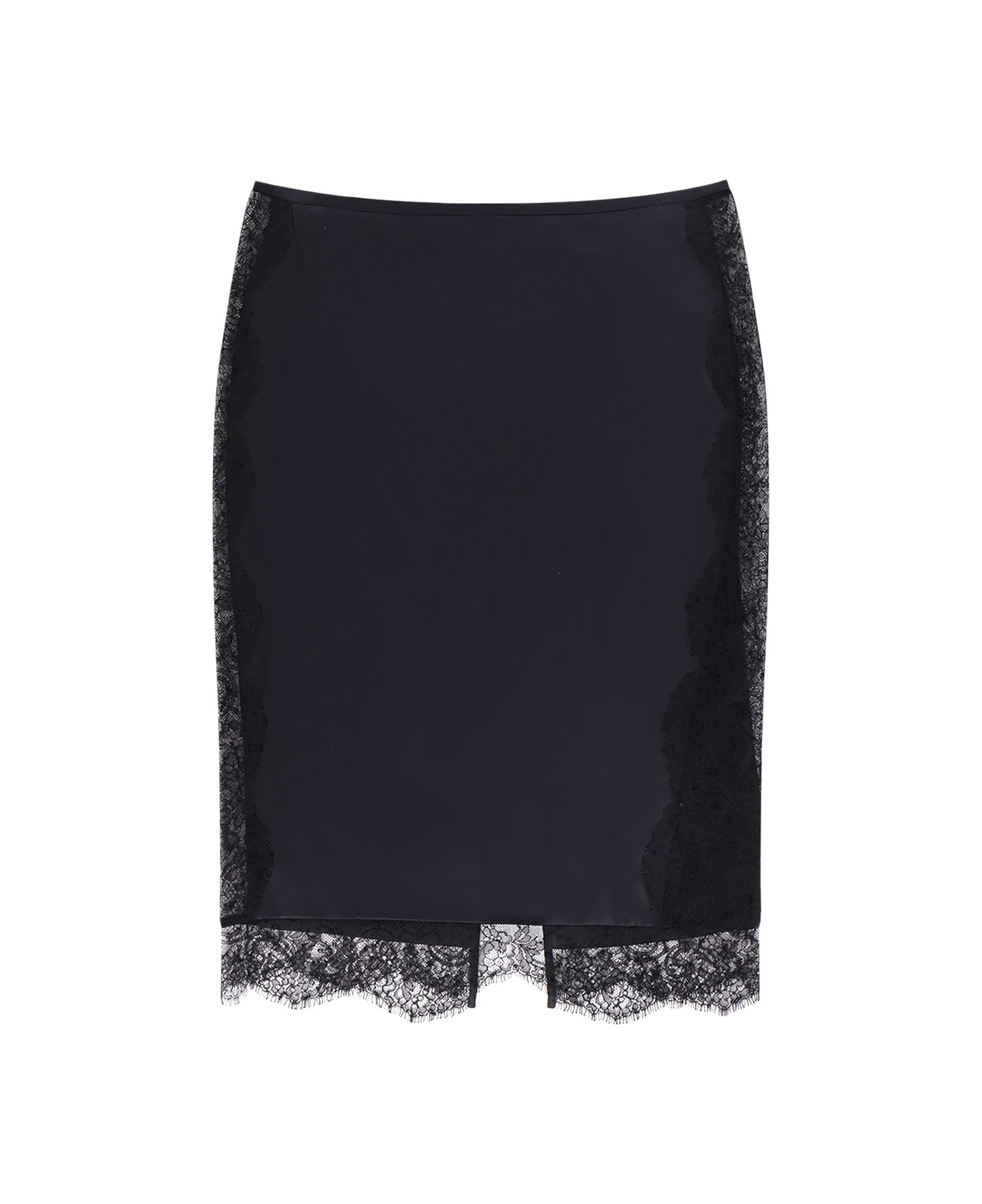 Tom Ford Silk Skirt With Lace Inserts - Black スカート