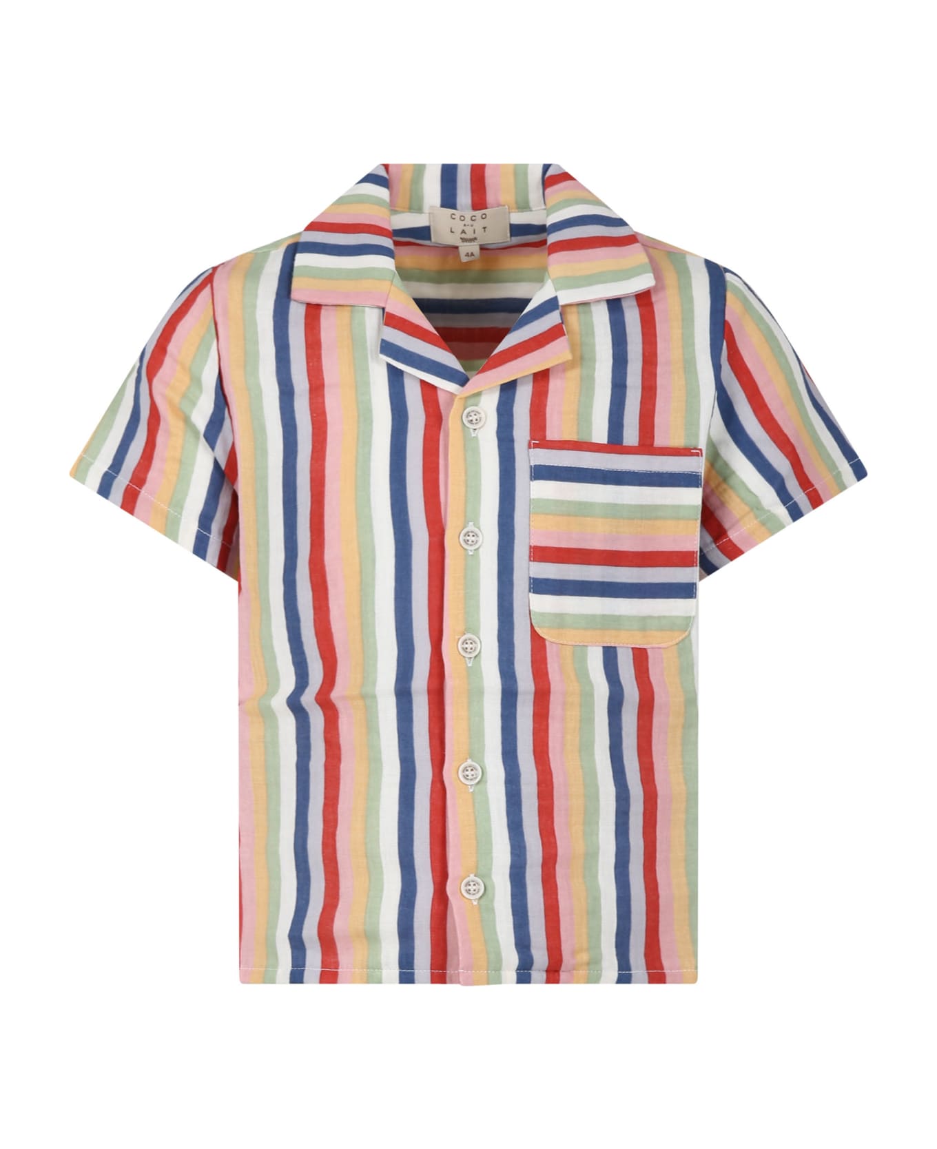 Coco Au Lait Multicolor Shirt For Kids With Stripes Pattern - Multicolor シャツ