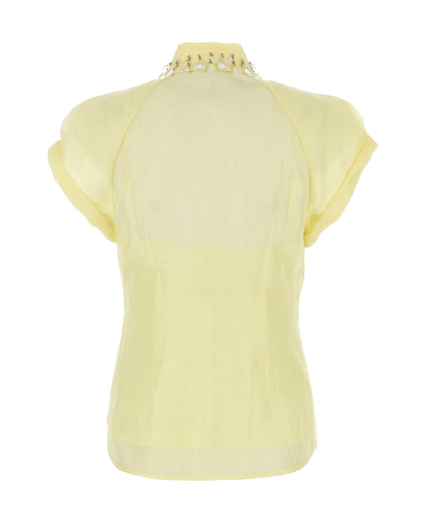 Zimmermann Pastel Yellow Linen Blend Matchmaker Shirt - Lemon