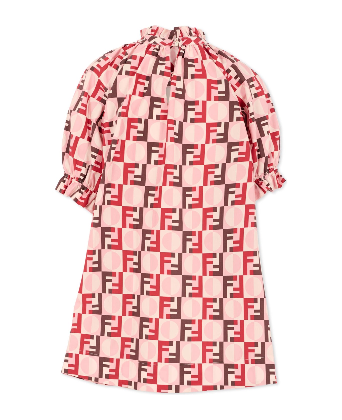 Fendi Pink Dress For Girl With Ff - Pink