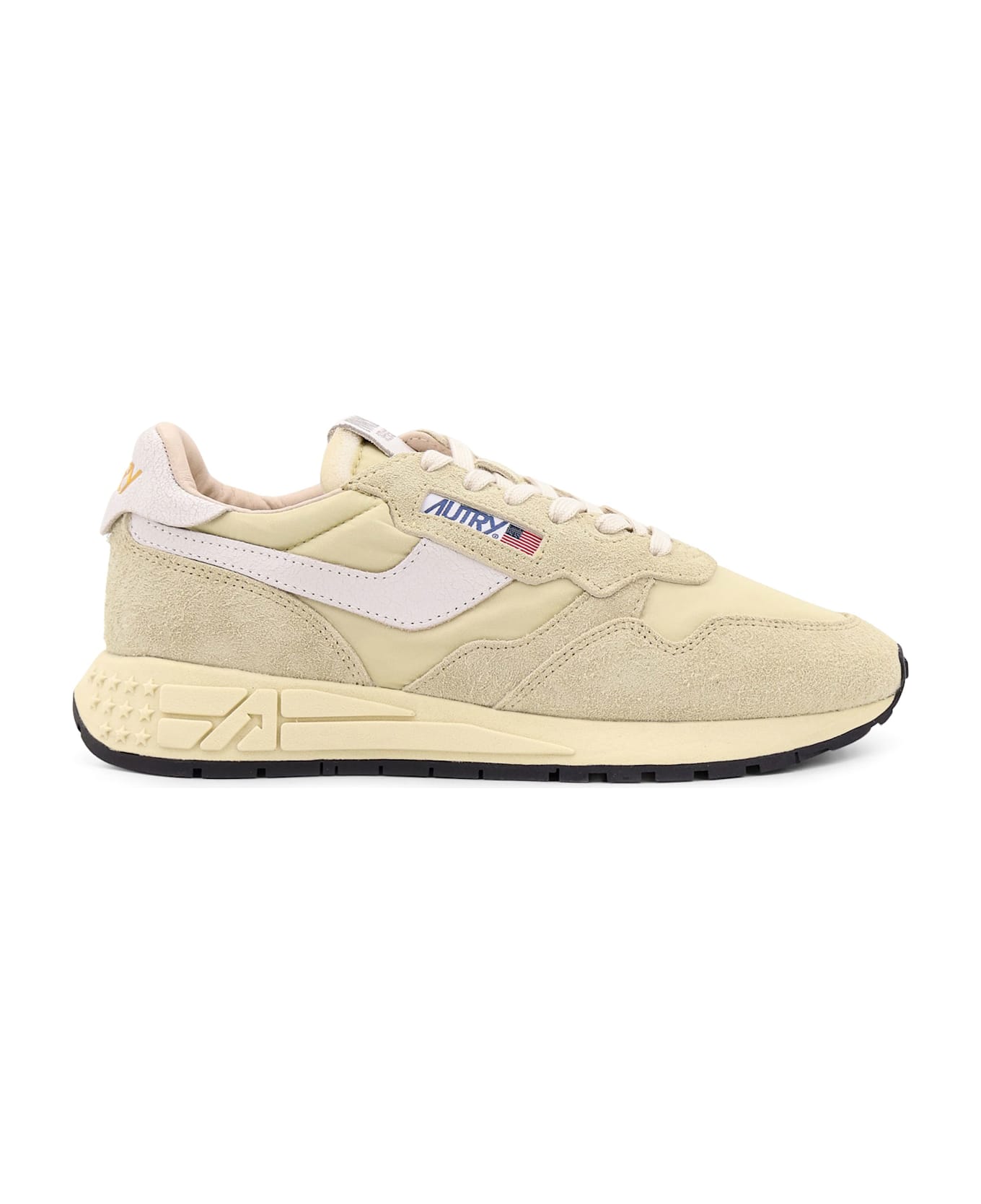 Autry Reelwind Low Leather And Nylon Sneakers - Beige