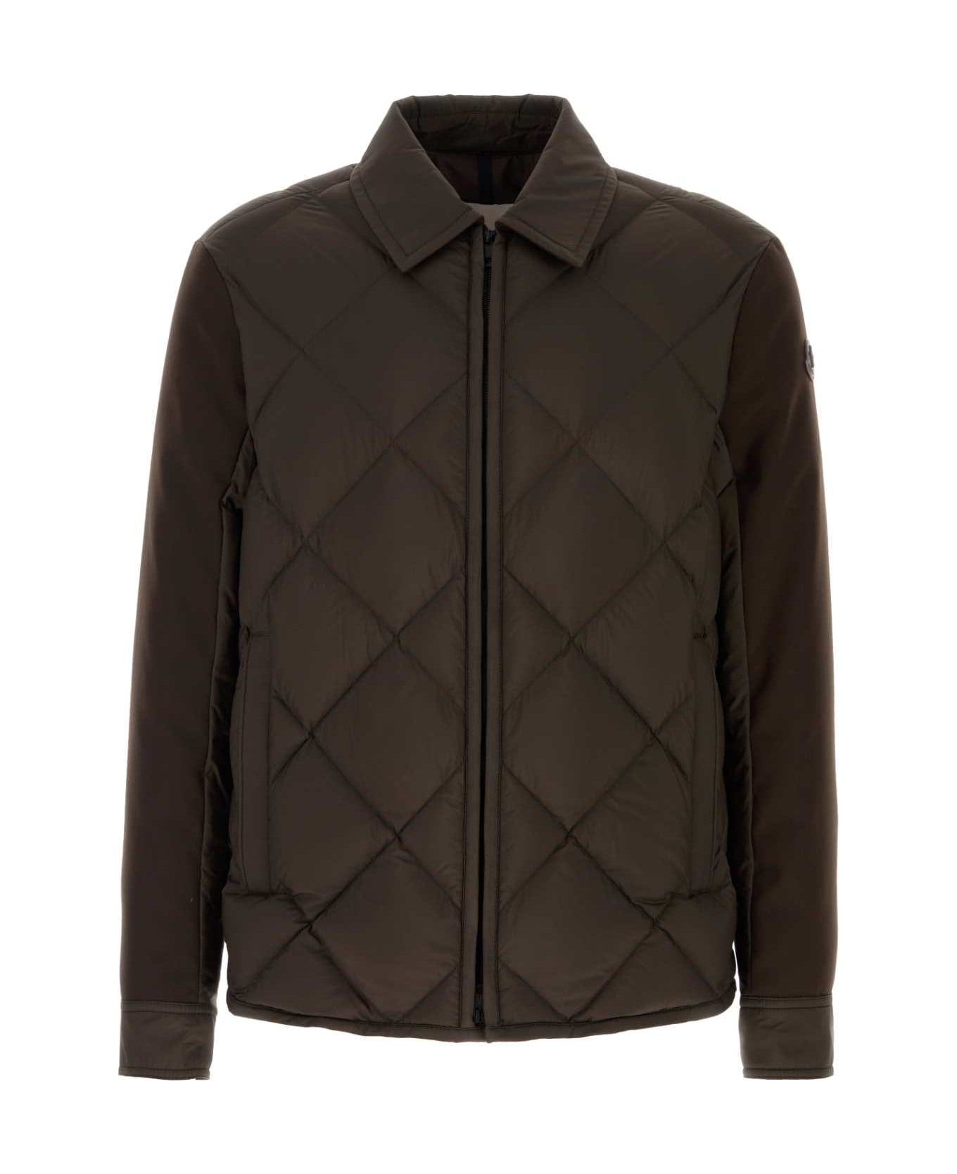 Moncler Brown Nylon Aiguille Down Jacket - 262