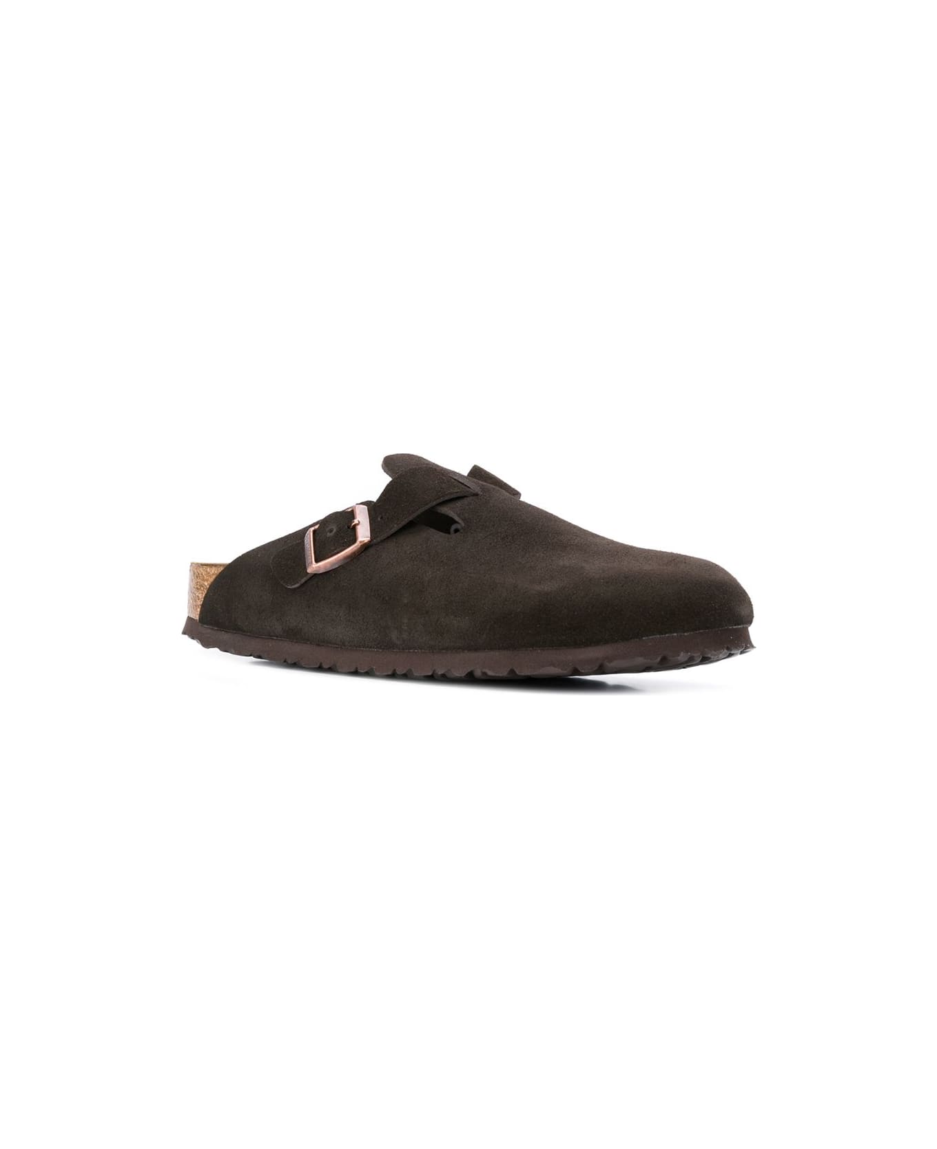 Birkenstock Boston Suede Leather Slippers - Brown