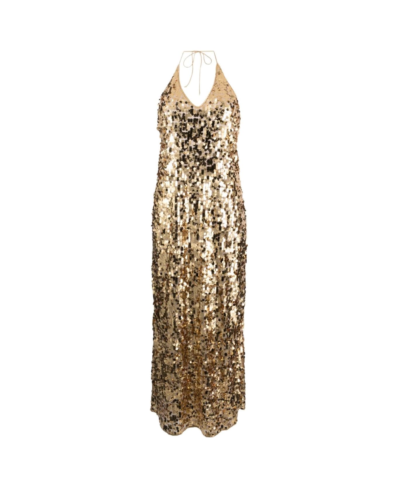 Oseree Night Sequins Long Dress - Gold