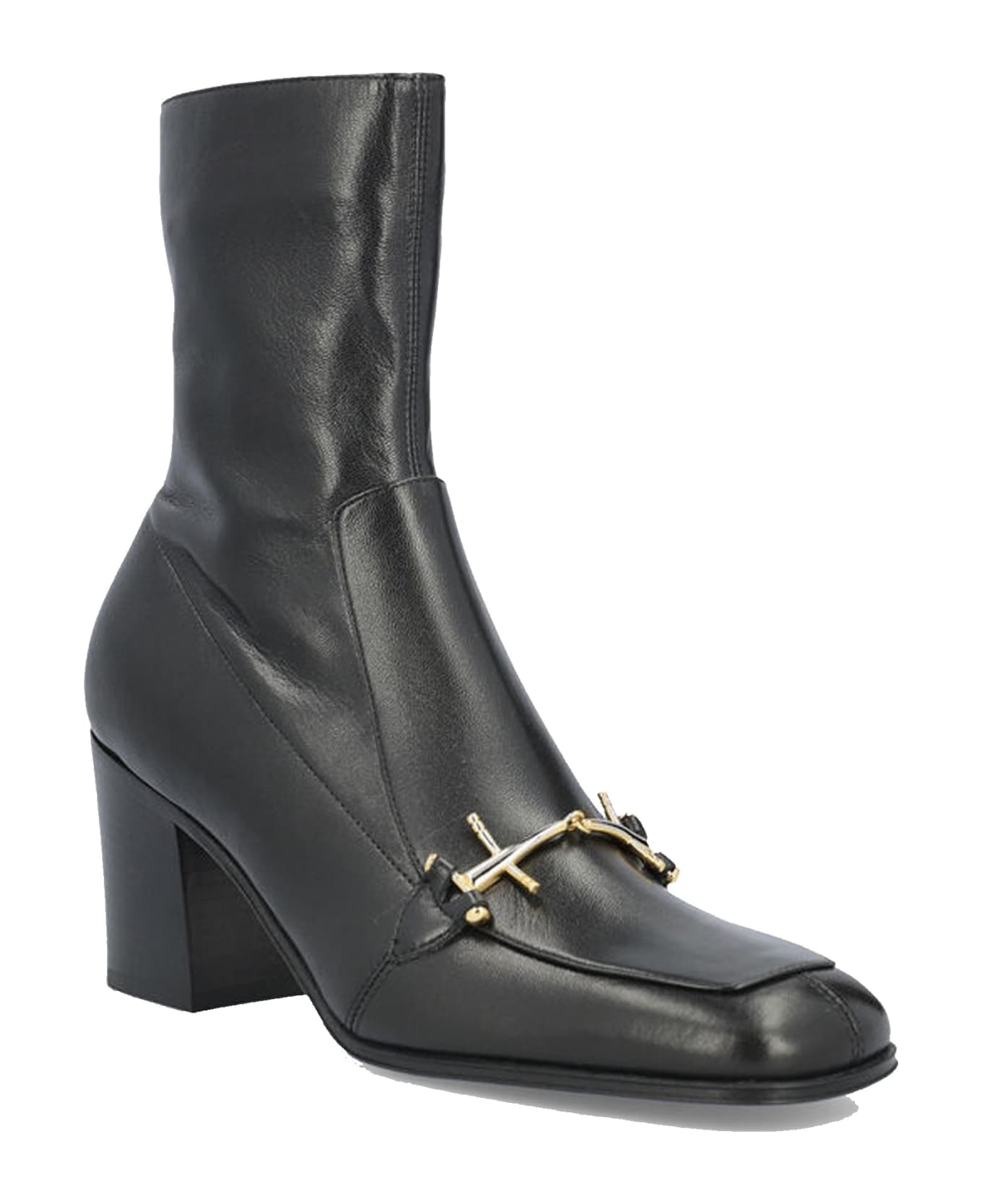 Saint Laurent Elbio 75 Leather Boots - Black