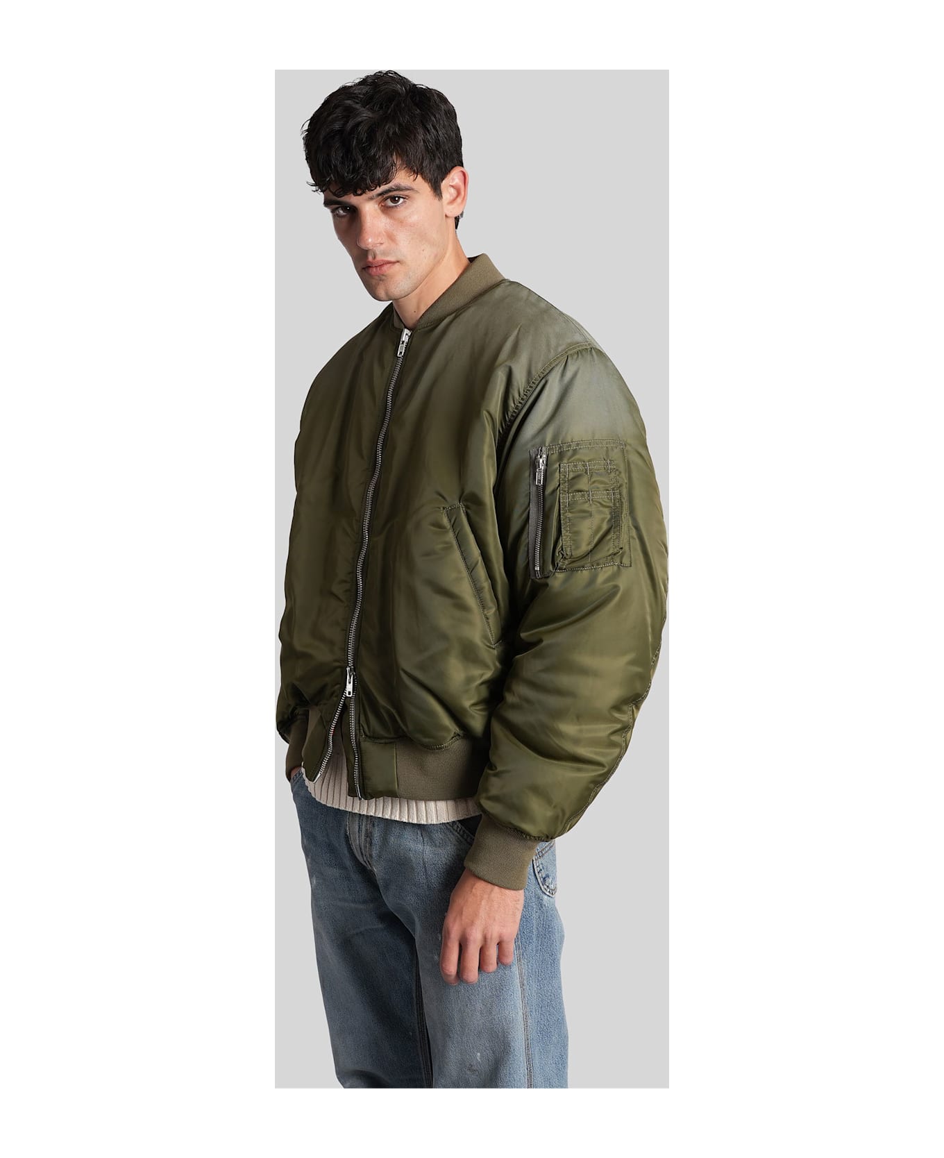 Haikure Chad Ito Bomber Jacket In Green Nylon - green