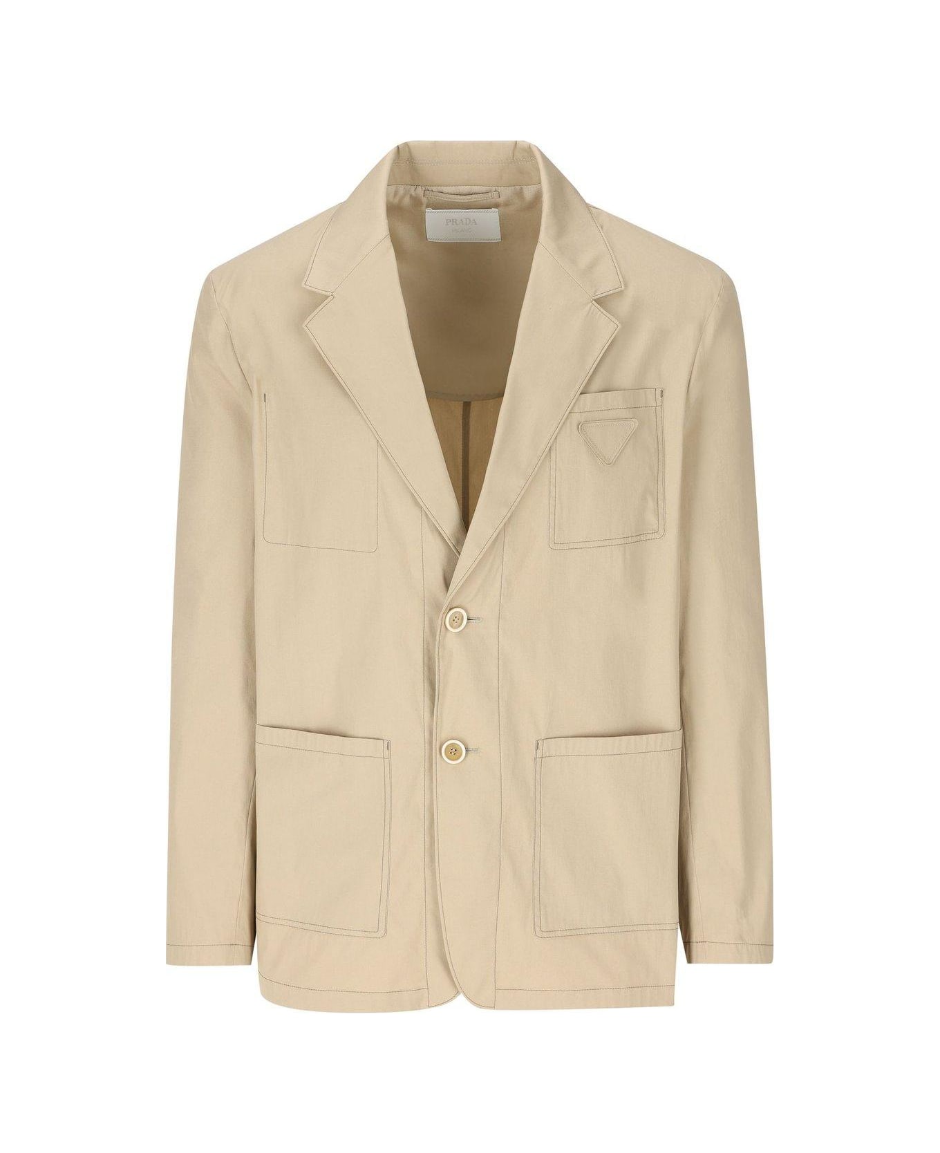 Prada Triangle Patch Button-up Jacket - Rope