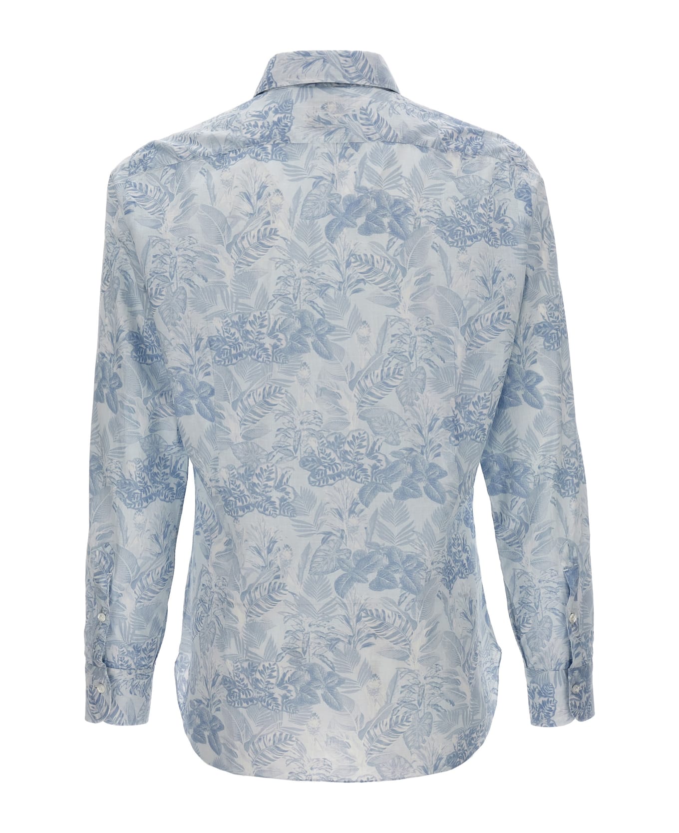 Barba Napoli Floral Print Shirt - Light Blue シャツ