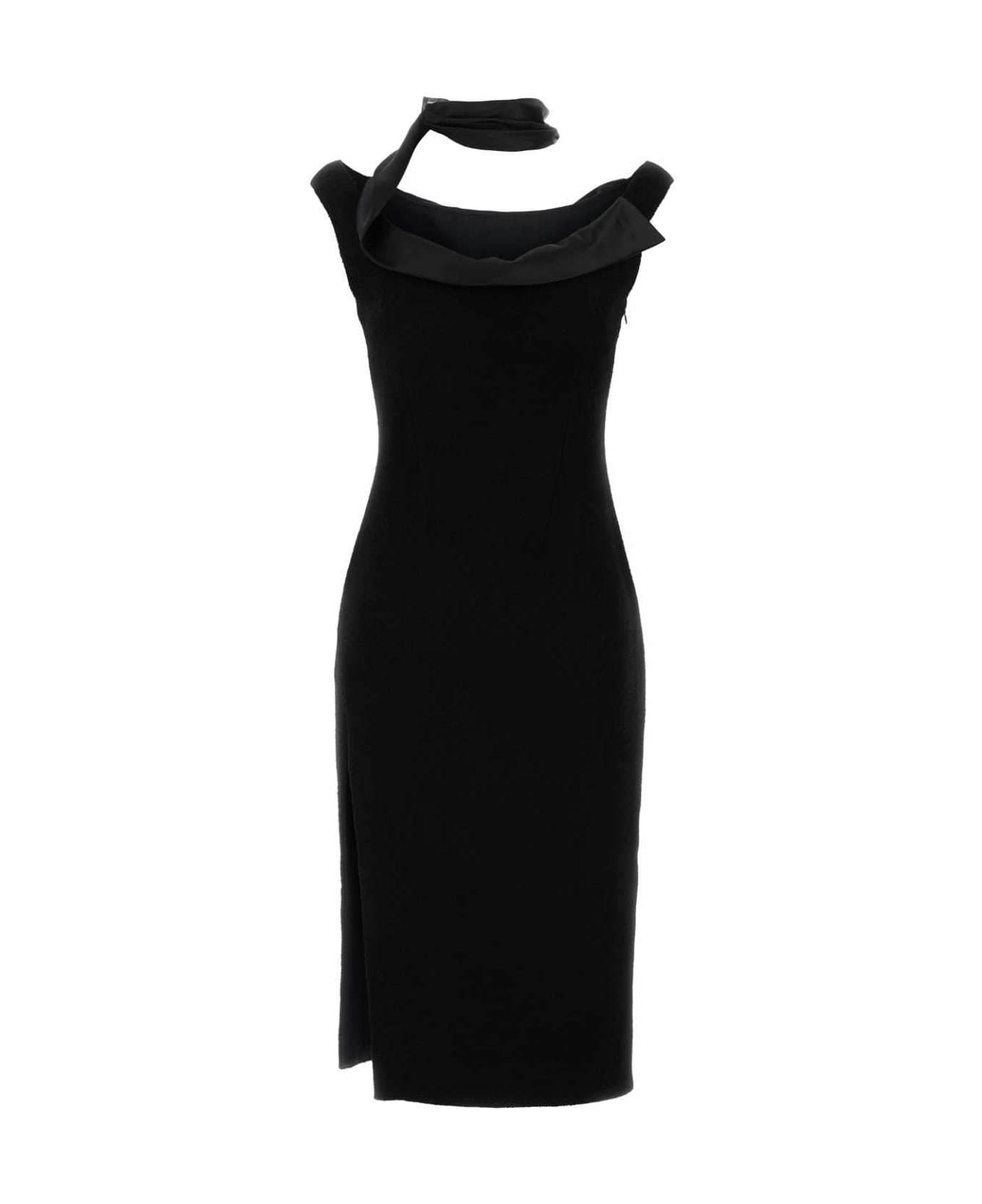 Givenchy Black Stretch Wool Blend Dress - BLACK