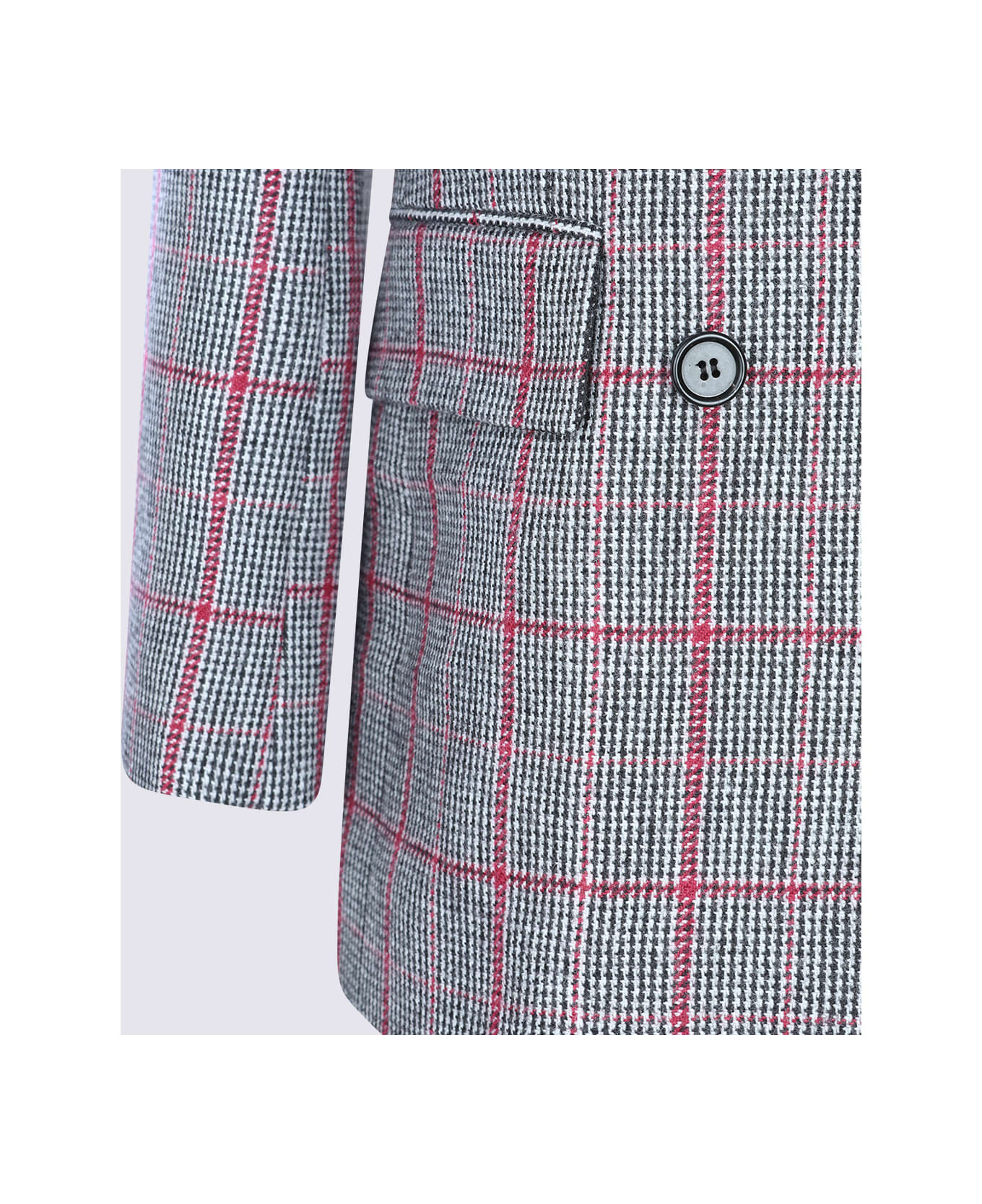 Chloé Grey Wool Blazer - BLACK - WHITE 1