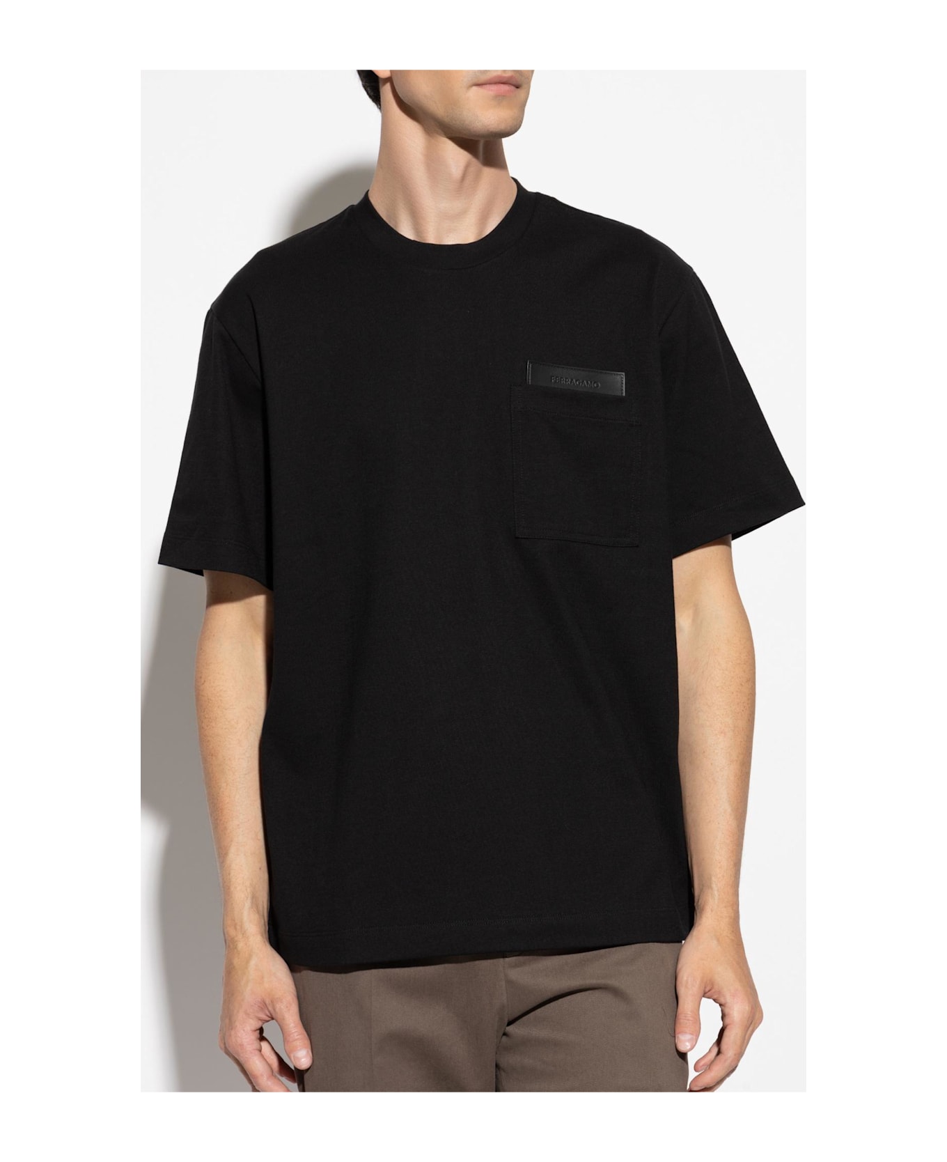 Ferragamo T-shirt With Pocket - BLACK