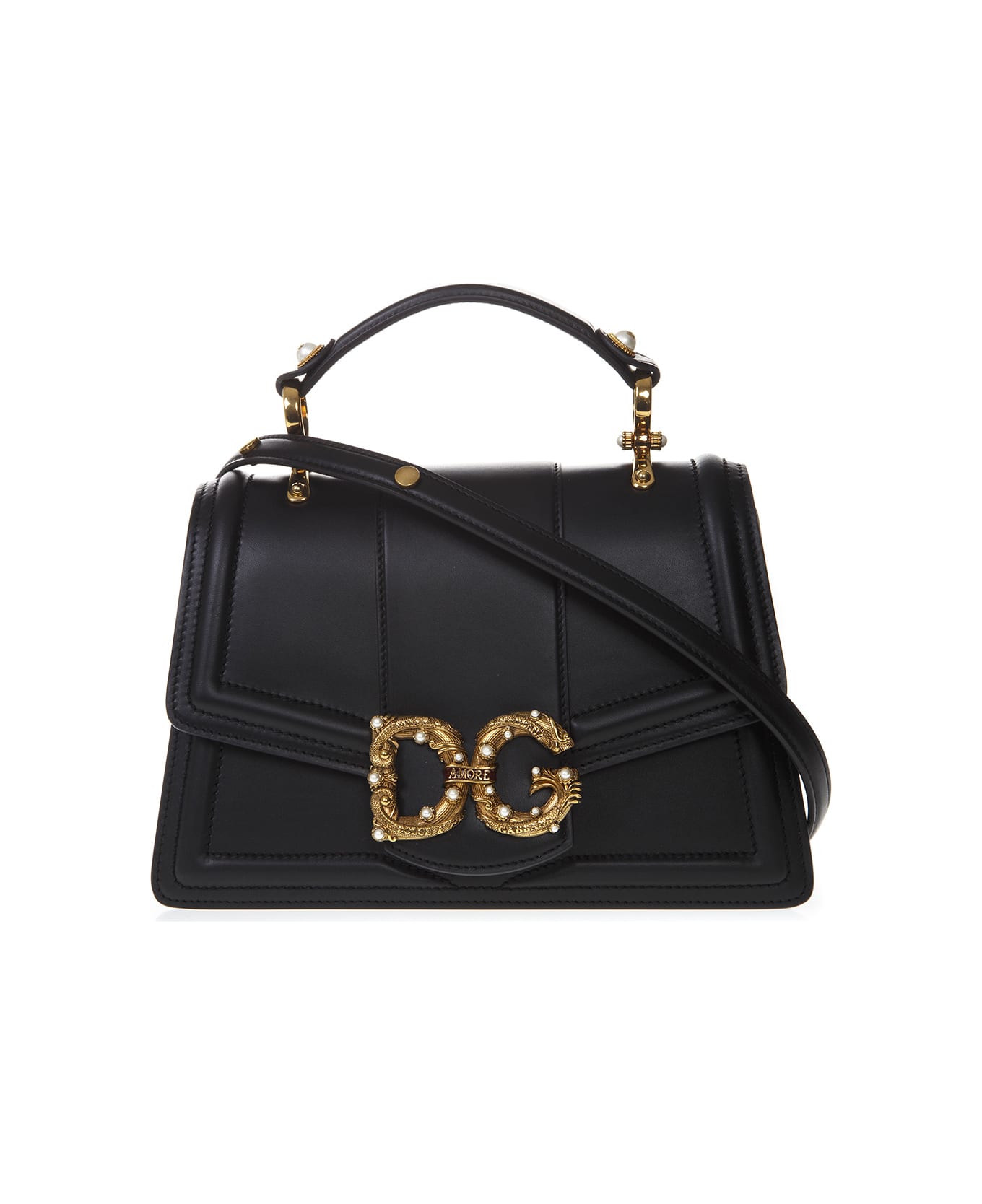 Dolce & Gabbana Amore Bag In Black Leather With Logo | italist, ALWAYS ...