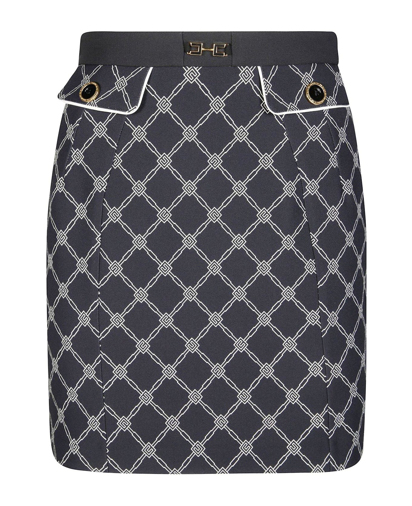 Elisabetta Franchi All-over Printed Mini Skirt - Nero