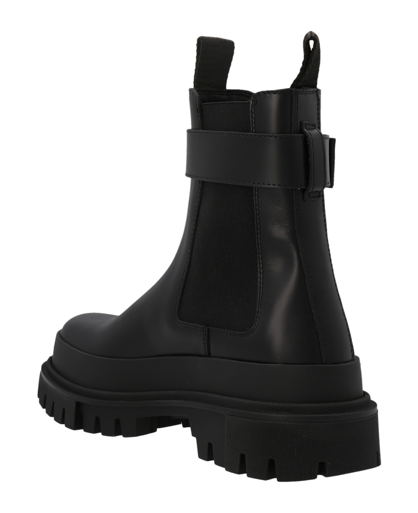 Dolce & Gabbana Logo Strap Ankle Boots - Black  