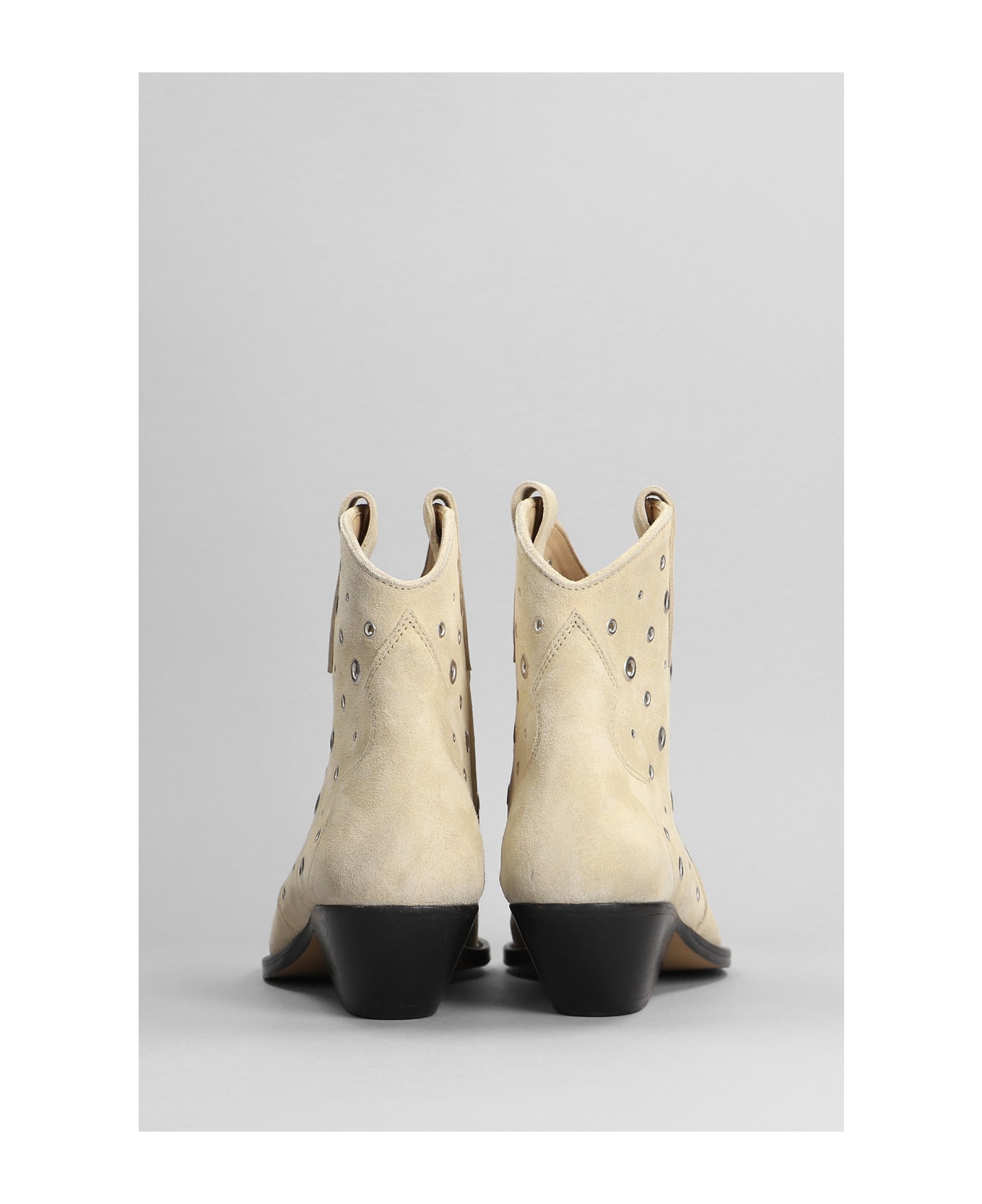 Isabel Marant Dewina Texan Ankle Boots In Beige Suede - beige