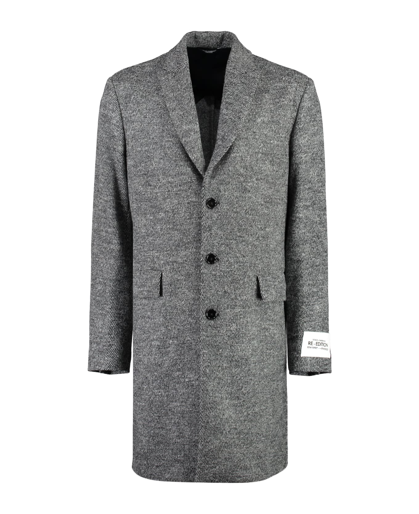Dolce & Gabbana Single-breasted Wool Coat - grey