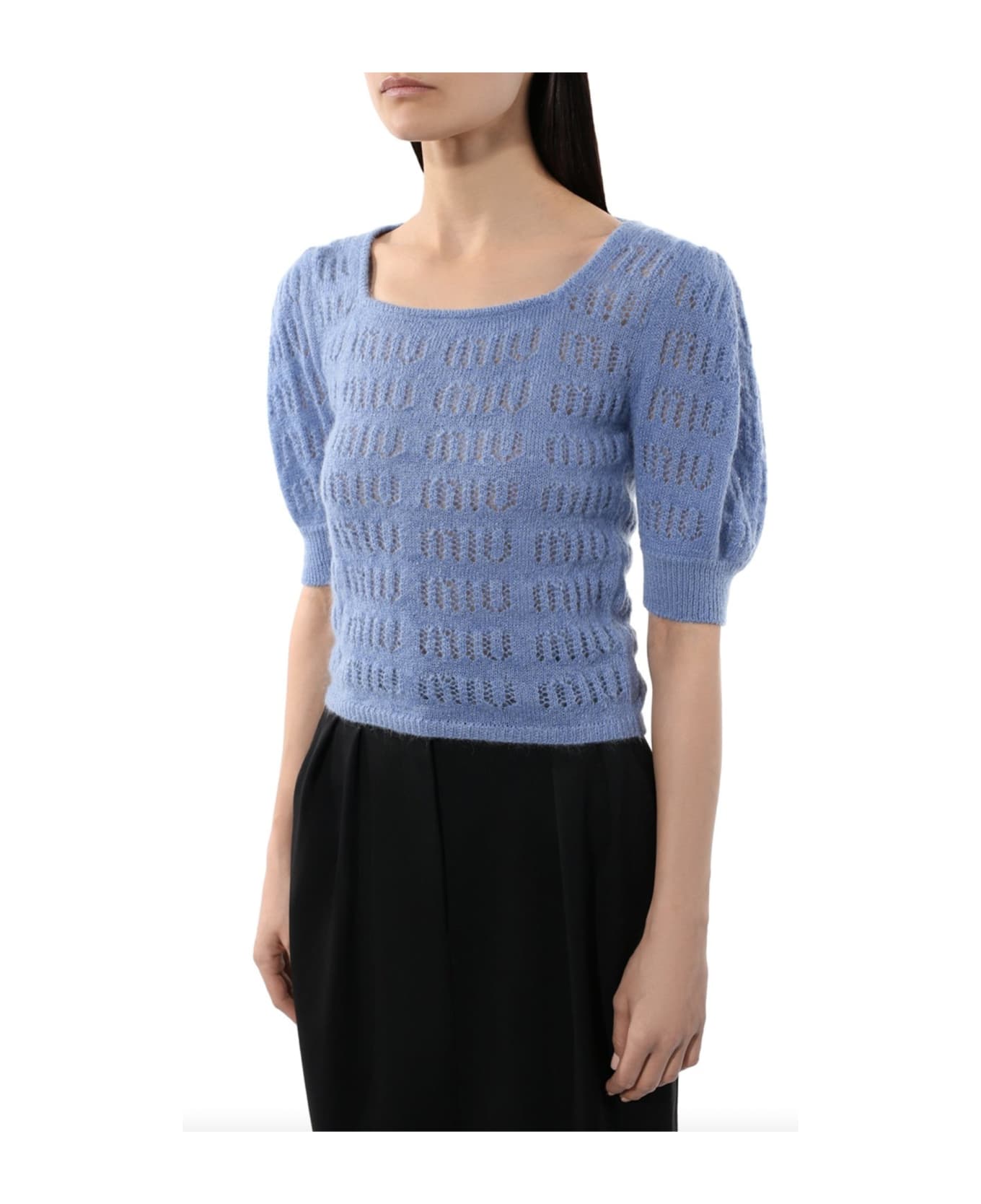 Miu Miu Short Sleeve Pullover - Blue