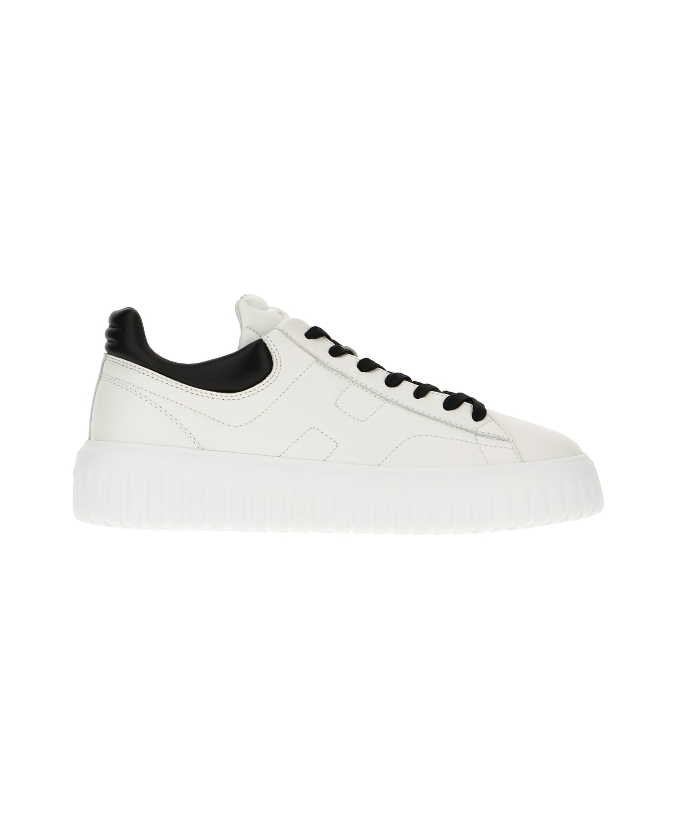 Hogan White Nappa Leather H-stripes Sneakers - Bianco