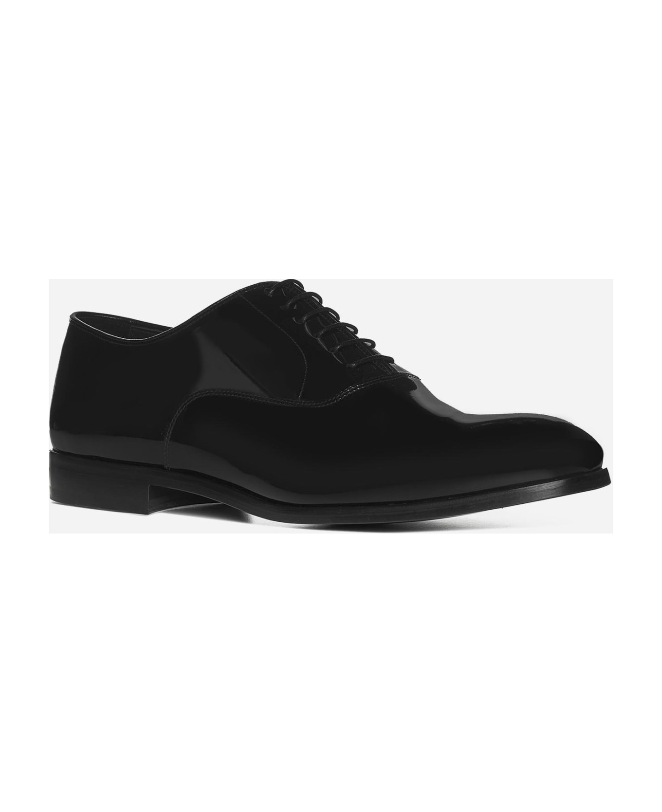 Doucal's Patent Leather Oxford Shoes - BLACK ローファー＆デッキシューズ