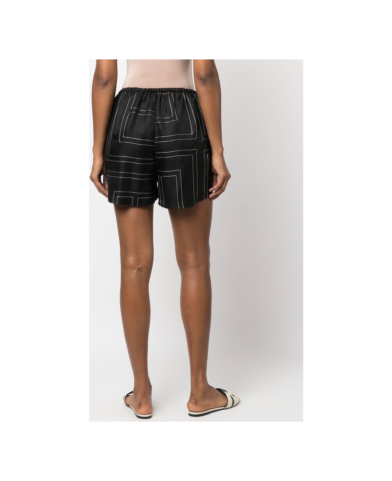 Totême Silk Pajama Shorts - Black