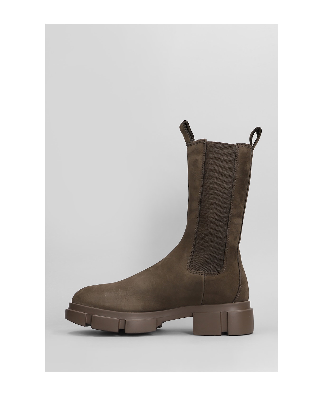 Copenhagen Cph 500 Combat Boots In Brown Nubuck - brown