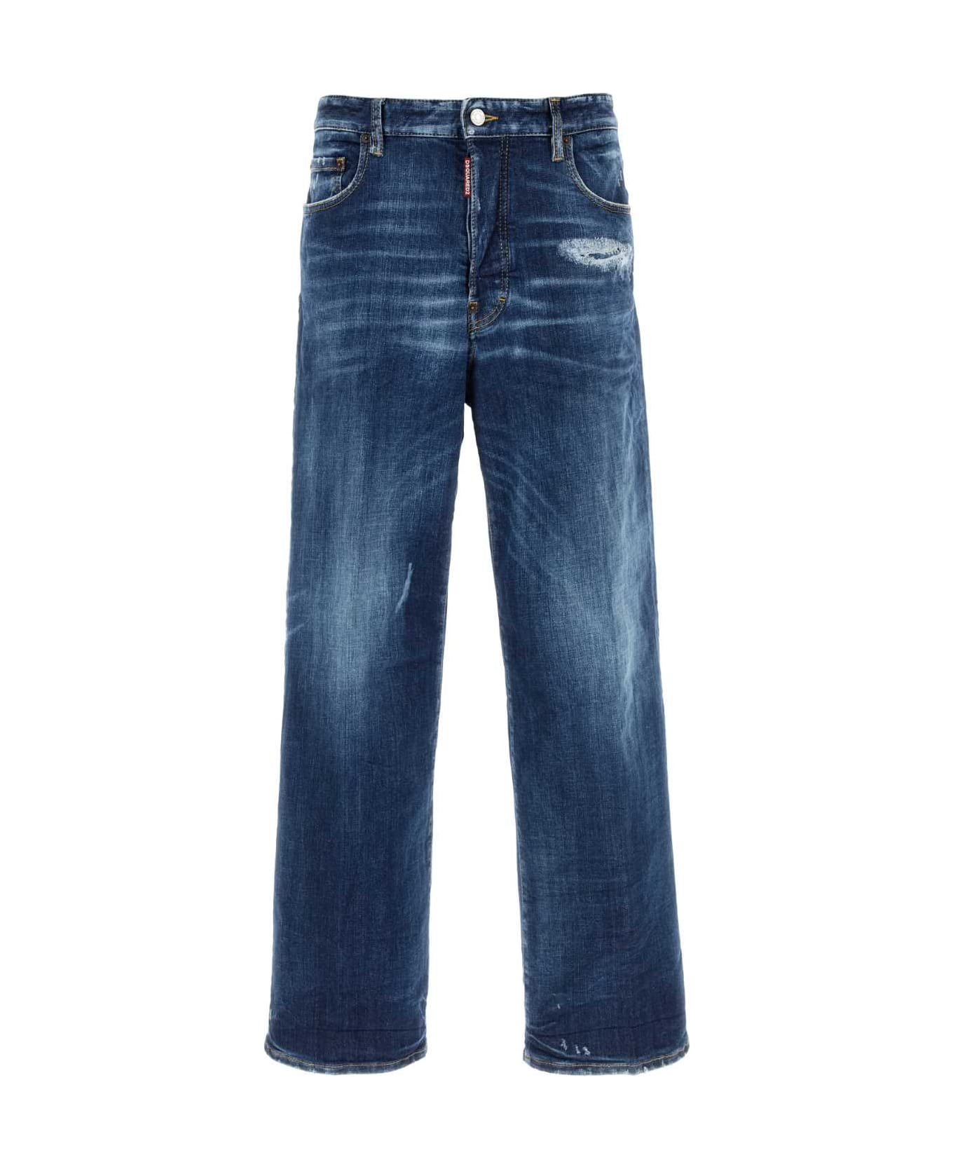 Dsquared2 Stretch Denim Loose Jeans - NAVYBLUE