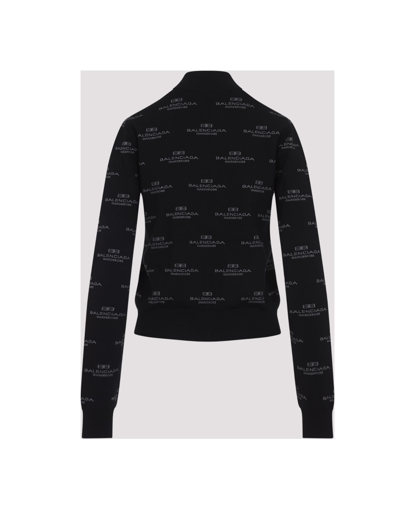 Balenciaga All-over Zip-up Cardigan - Black Grey