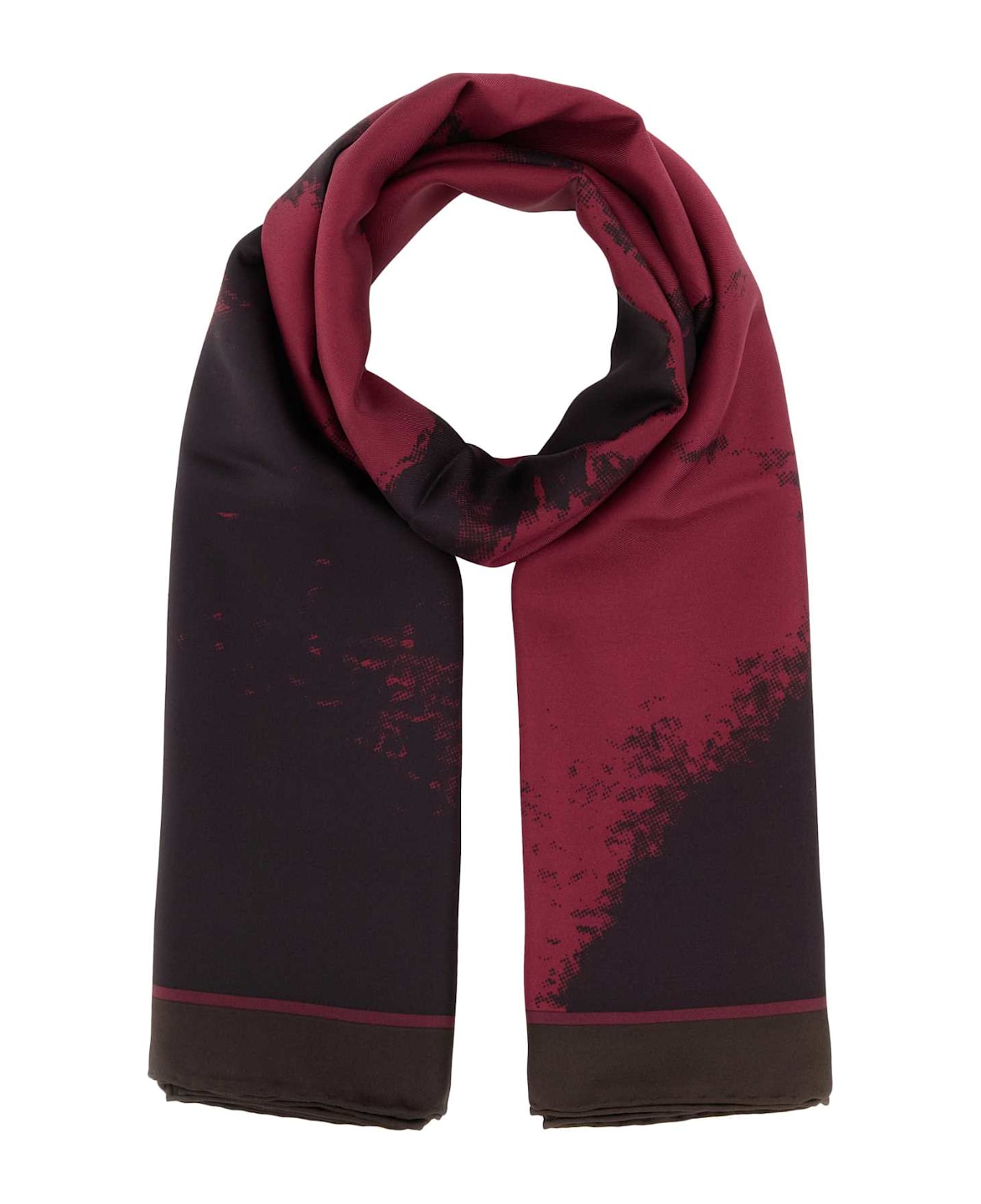 Alexander McQueen Printed Twill Foulard - BORDEAUXBLUE