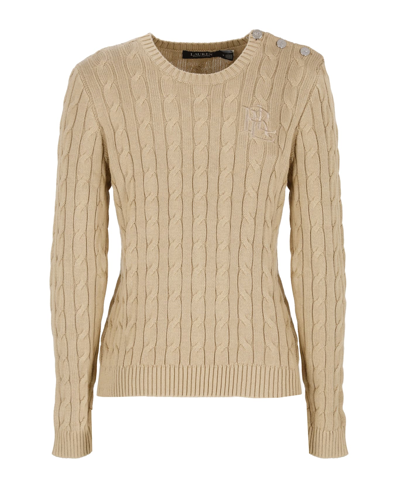 Ralph Lauren Sweater With Embroidered Logo - Beige