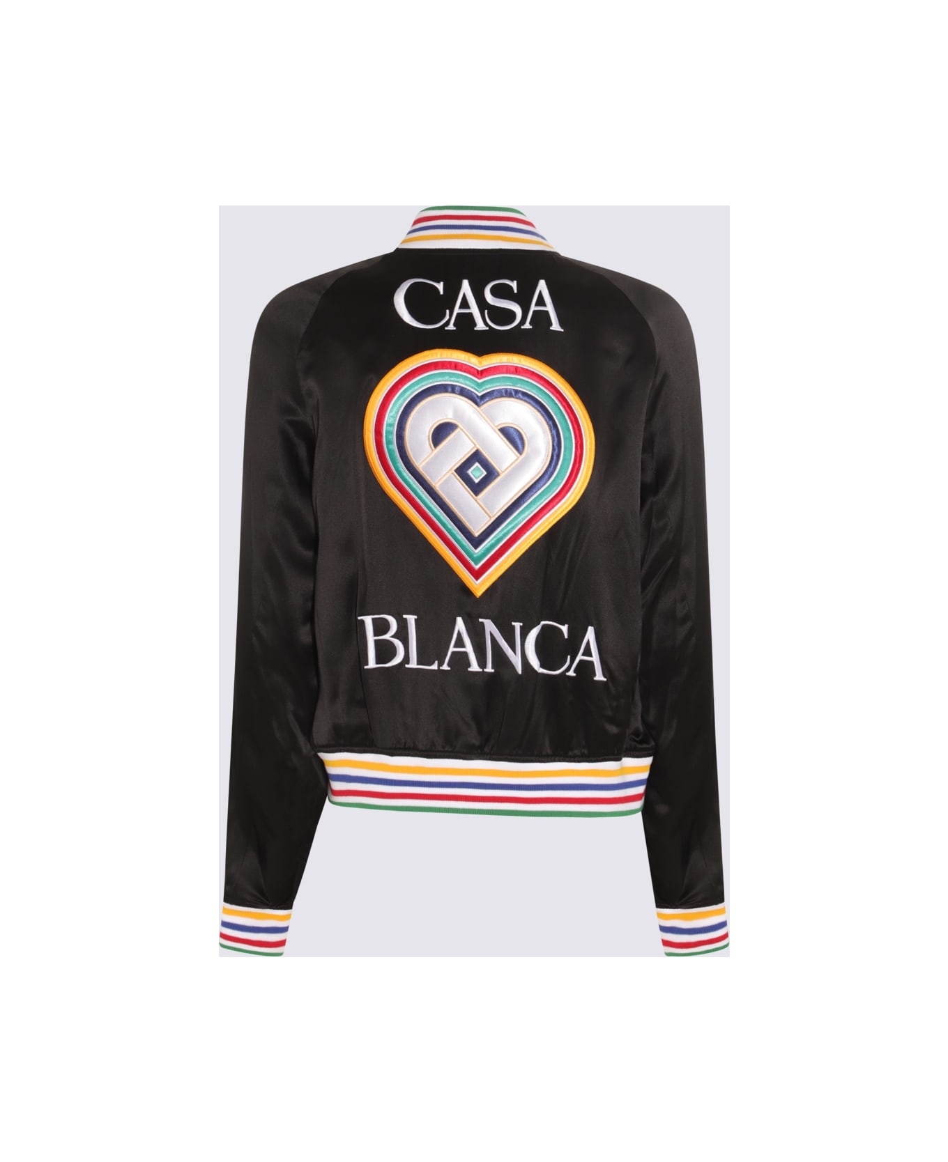 Casablanca Black And Multicolour Silk Souvenir Casual Jacket - BLACK/MULTI