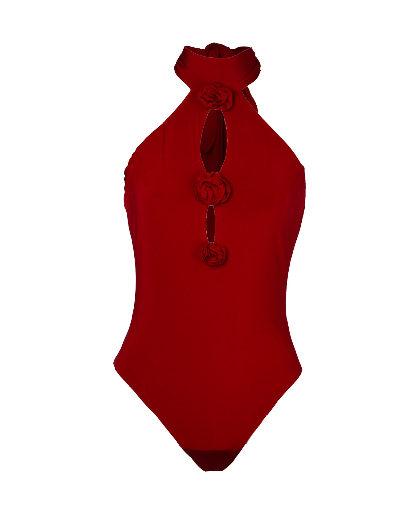 Magda Butrym Cut-out Detail Halterneck Bodysuit - Red