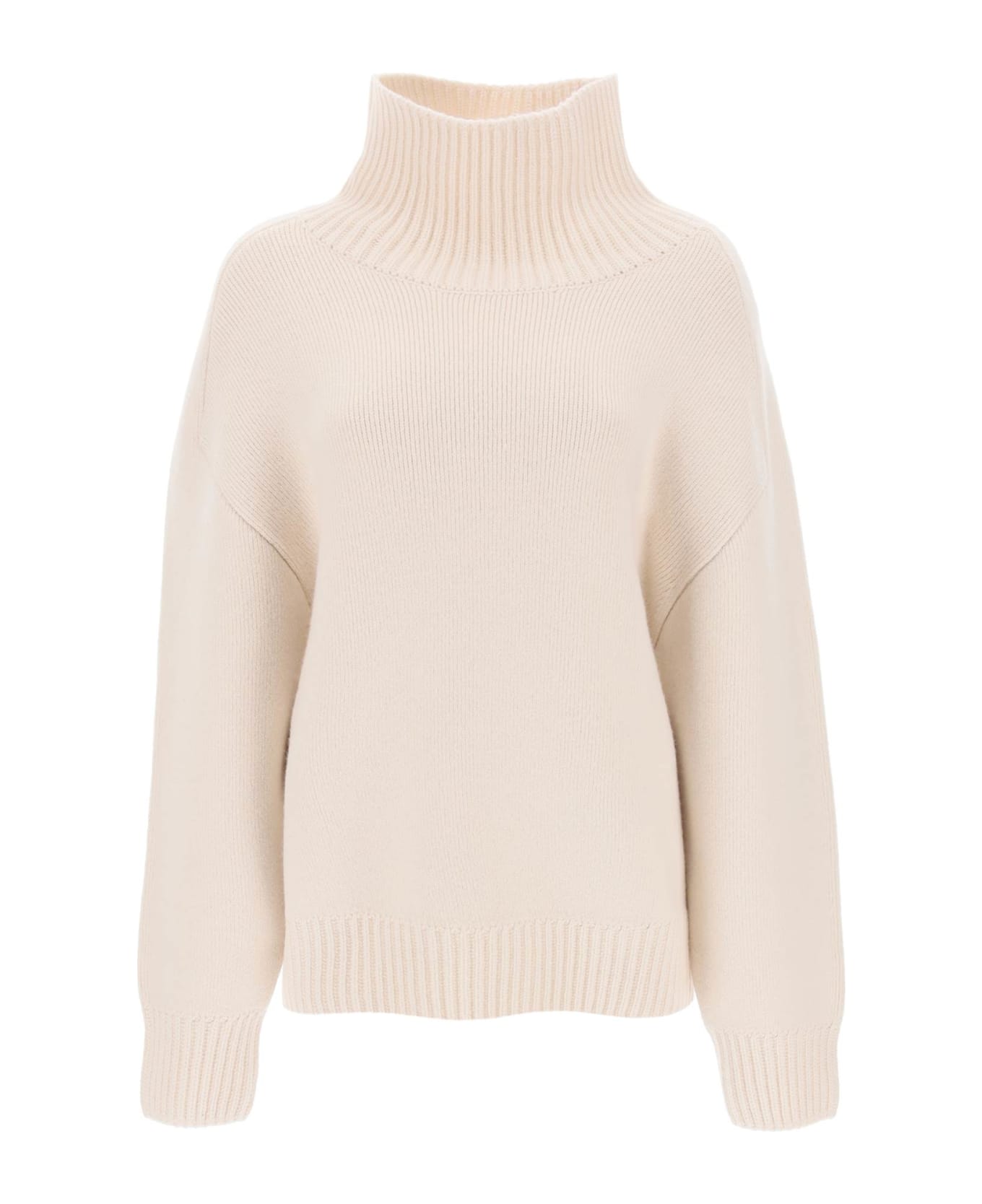 Khaite 'landen' Oversized Funnel-neck Sweater - MAGNOLIA (White)