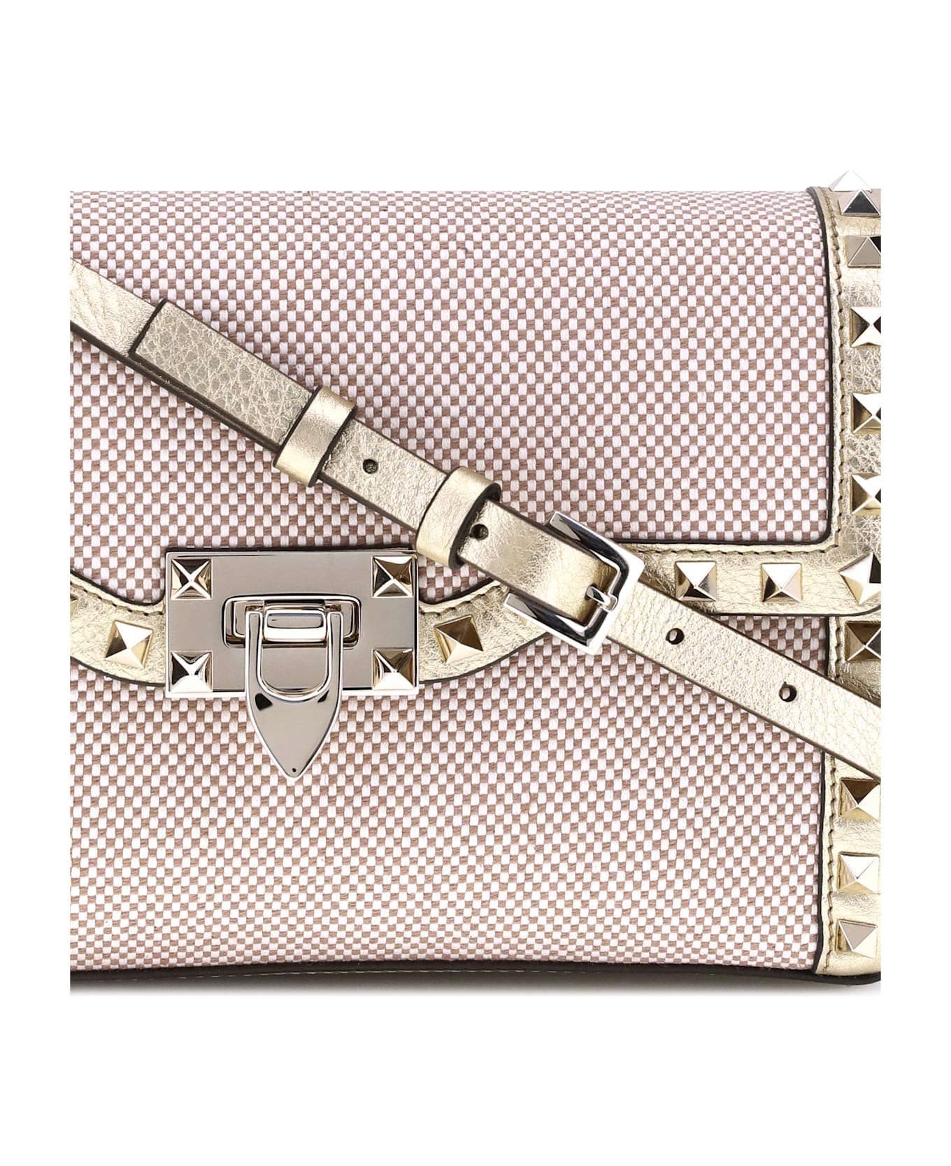 Valentino Garavani Small Canvas Rockstud Shoulder Bag