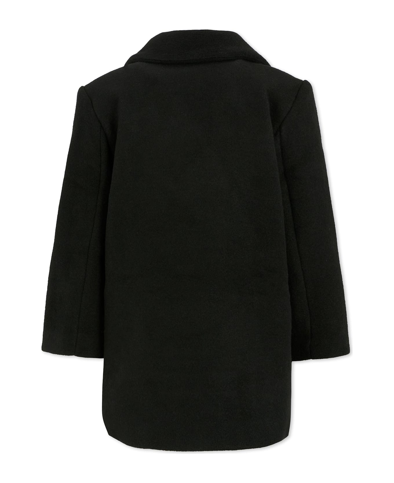 Karl Lagerfeld Kids Black Coat For Girl With Logo - Black