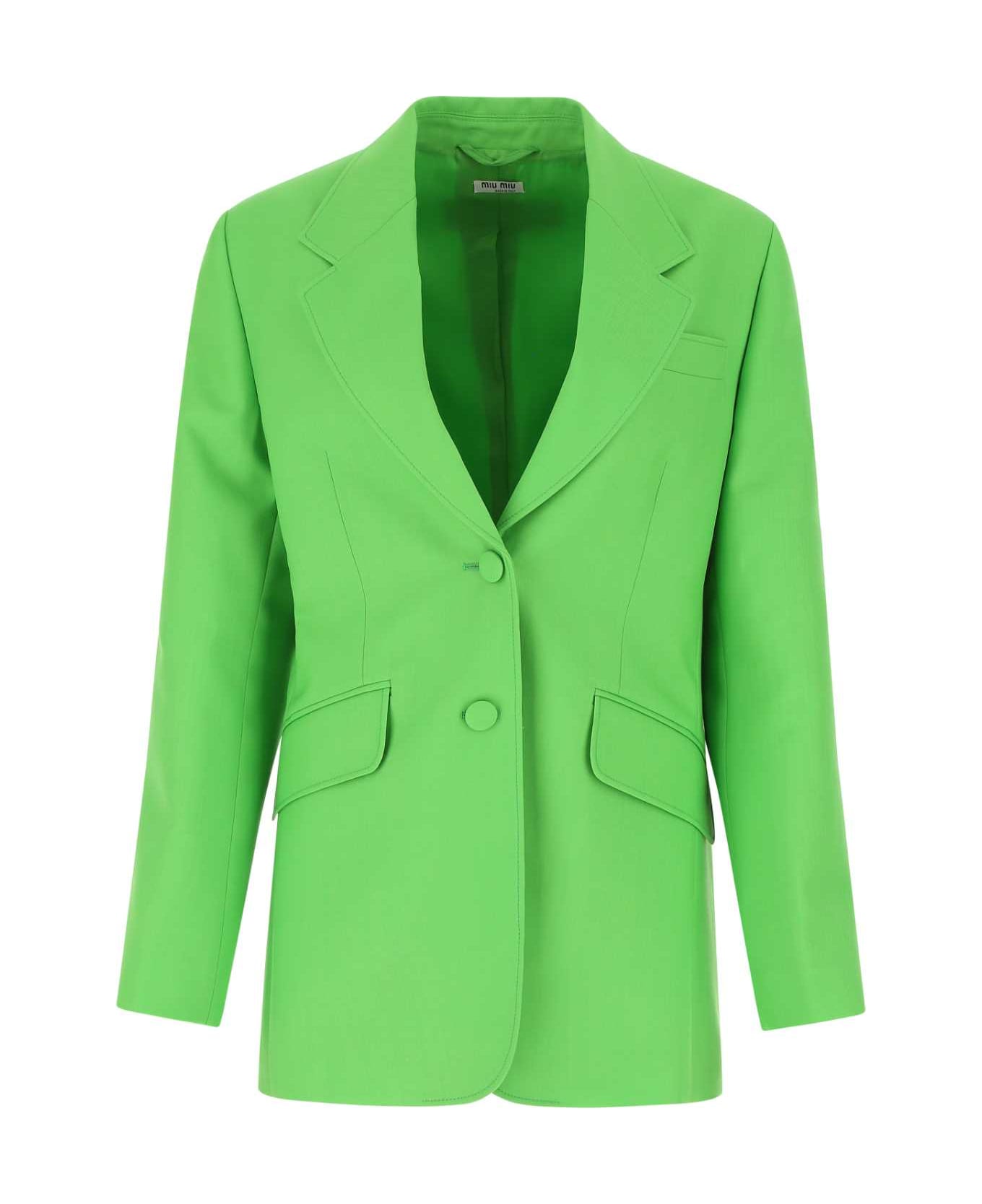 Miu Miu Green Wool Blazer - F0225 ブレザー
