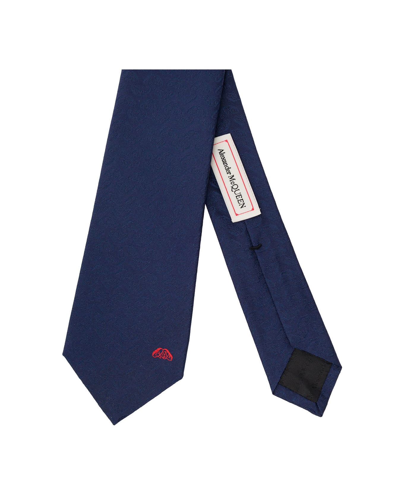 Alexander McQueen Blue Pre-tied Tie With Seal Logo Embellishment In Silk Man - Multicolor