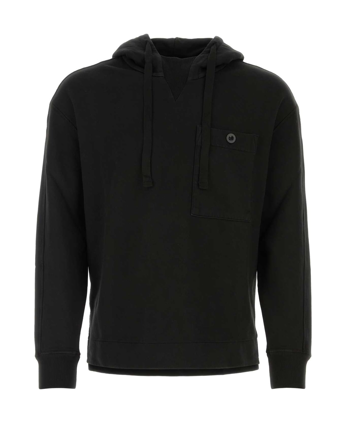 Ten C Black Cotton Oversize Sweatshirt - Black