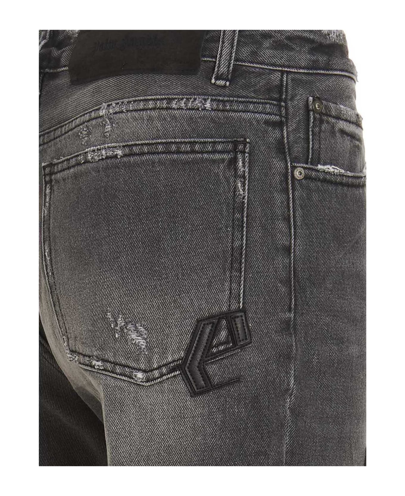 Palm Angels Logo Patch Jeans - Gray