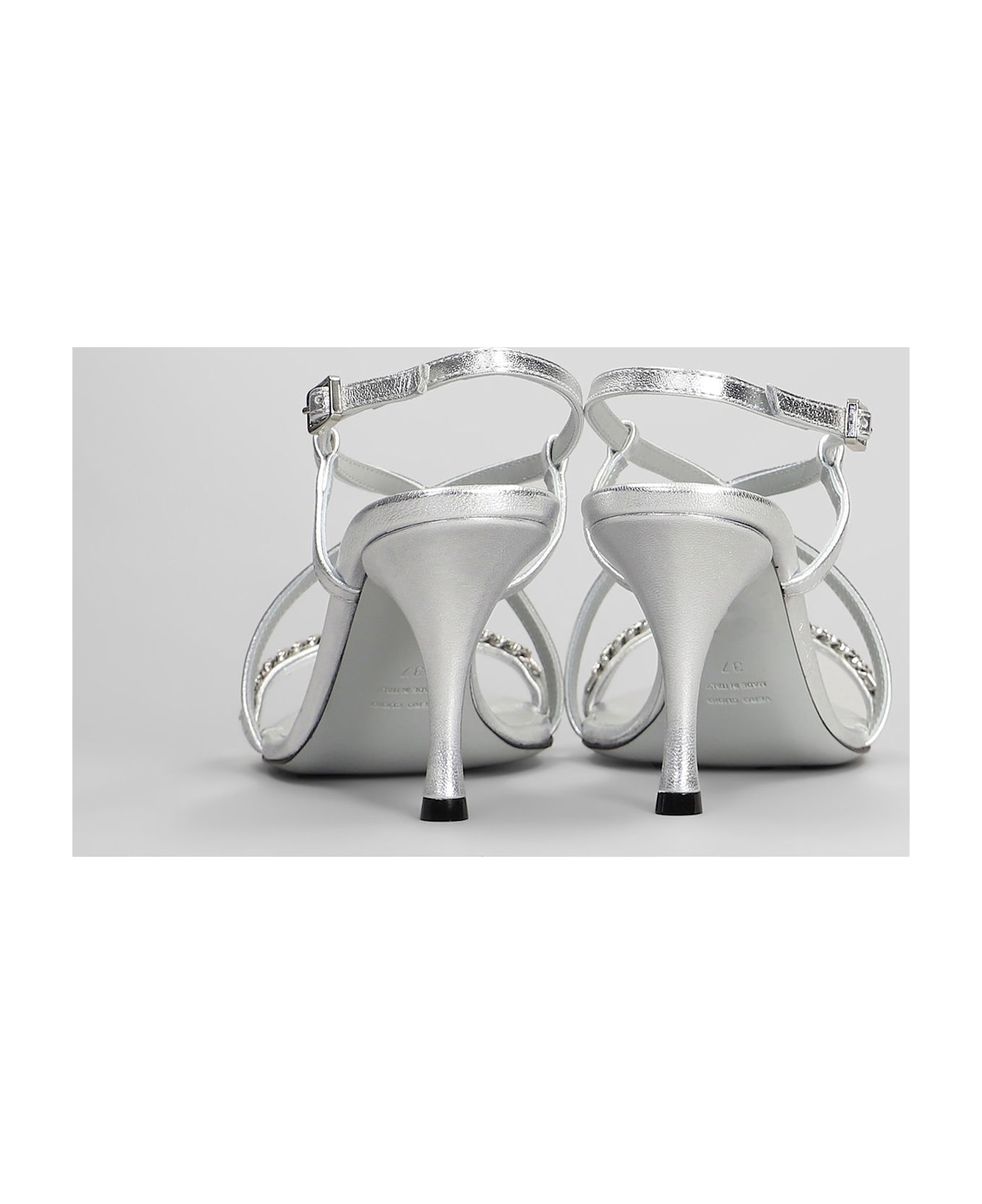 Roberto Festa Hyden Lux Sandals In Silver Leather - silver
