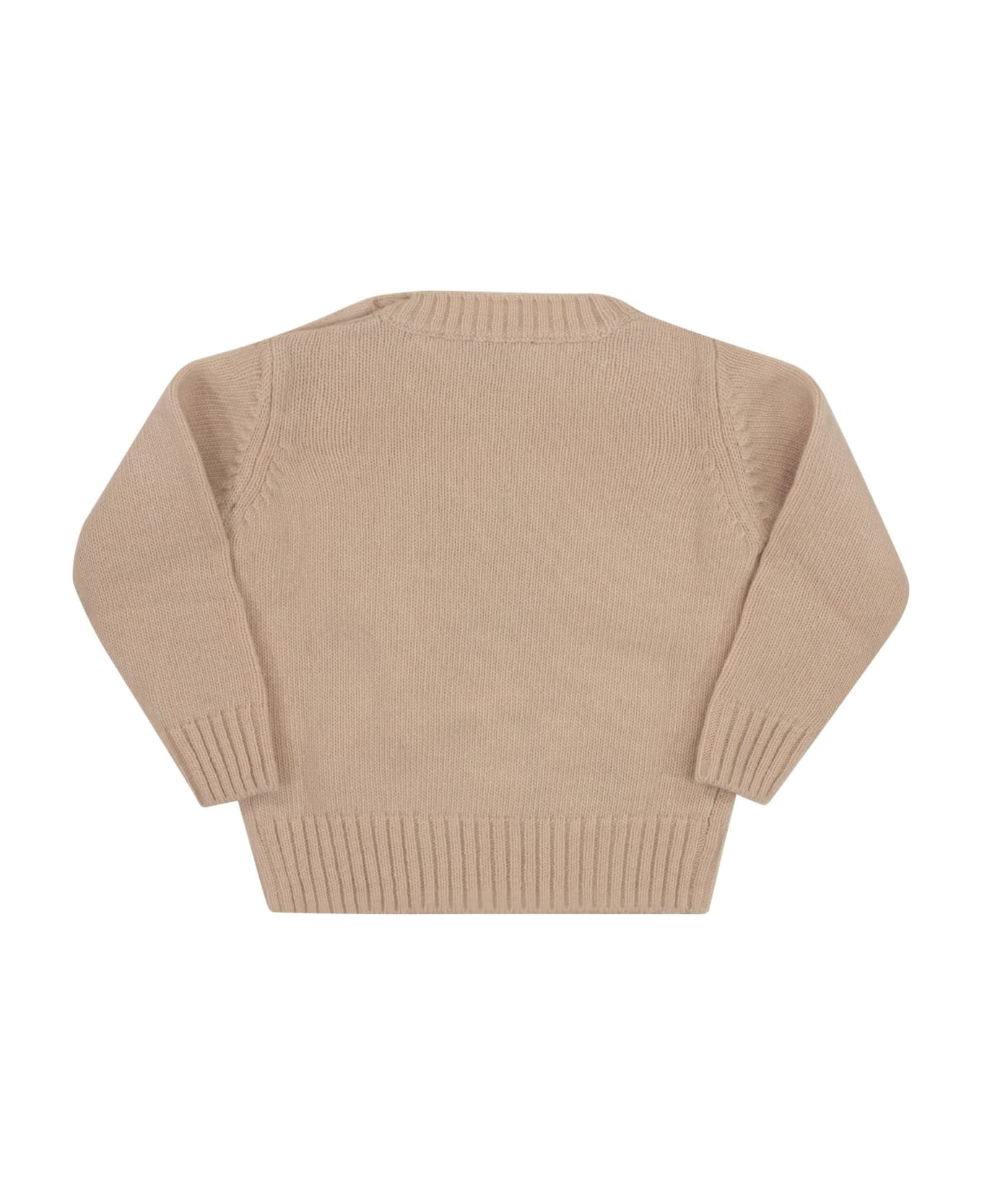 Il Gufo Sweater With Embroidered Pony Skin - Pink/beige