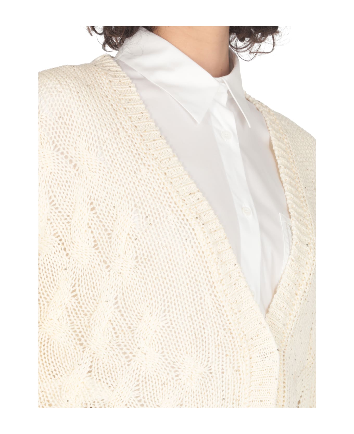 Peserico Cotton Cardigan - Ivory