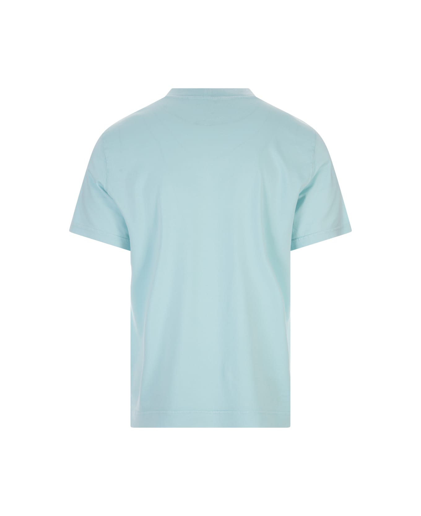 Fedeli Basic T-shirt In Aquamarine Organic Cotton - Blue