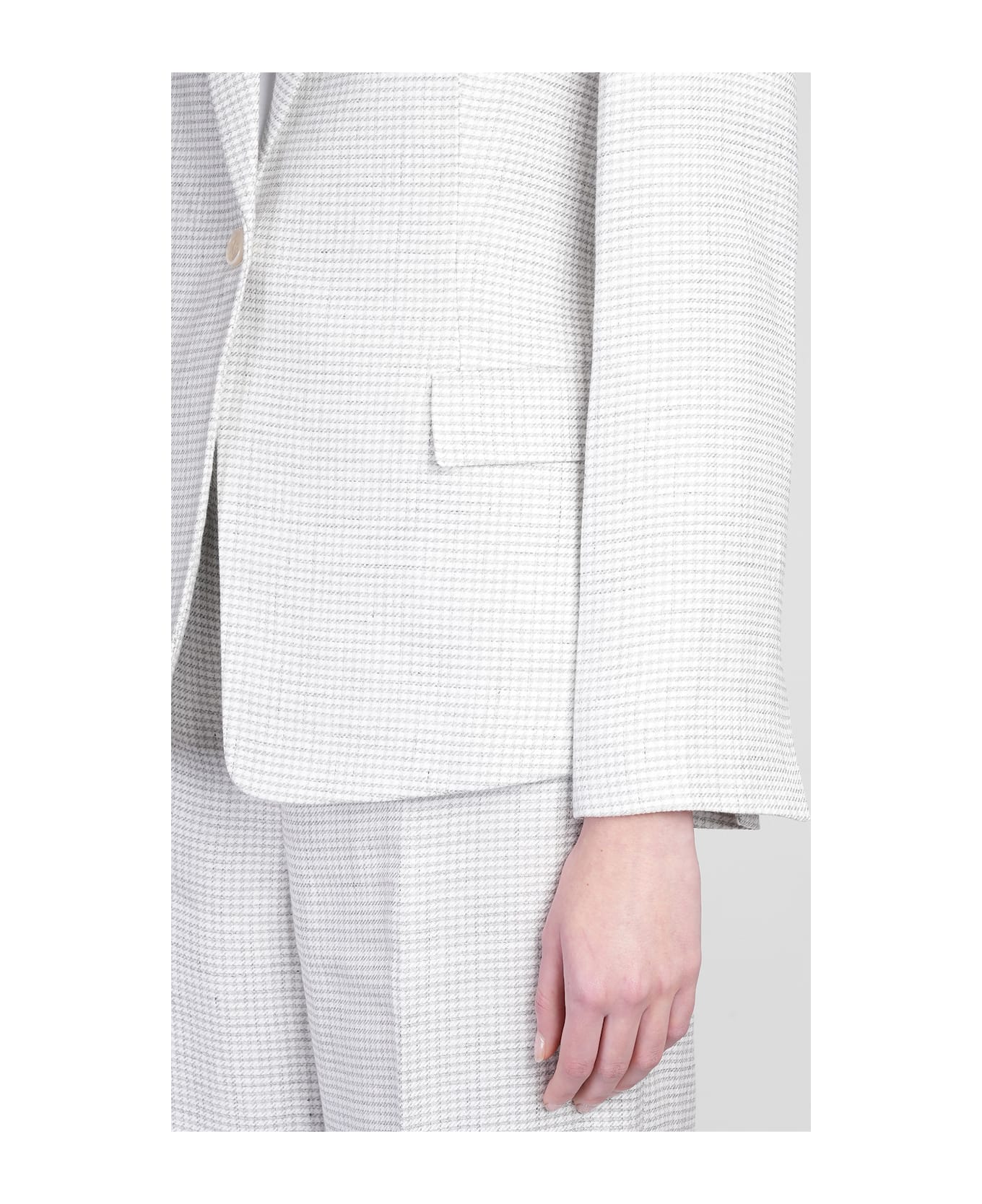 Theory Blazer In Grey Linen - grey