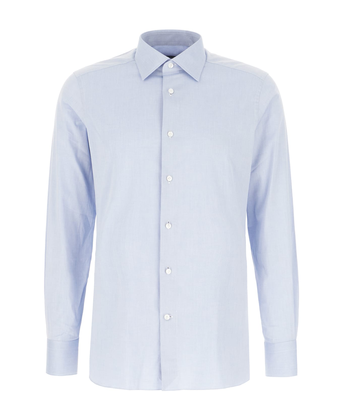 Zegna Light-blue Stretch Oxford Shirt - LIGHT BLUE