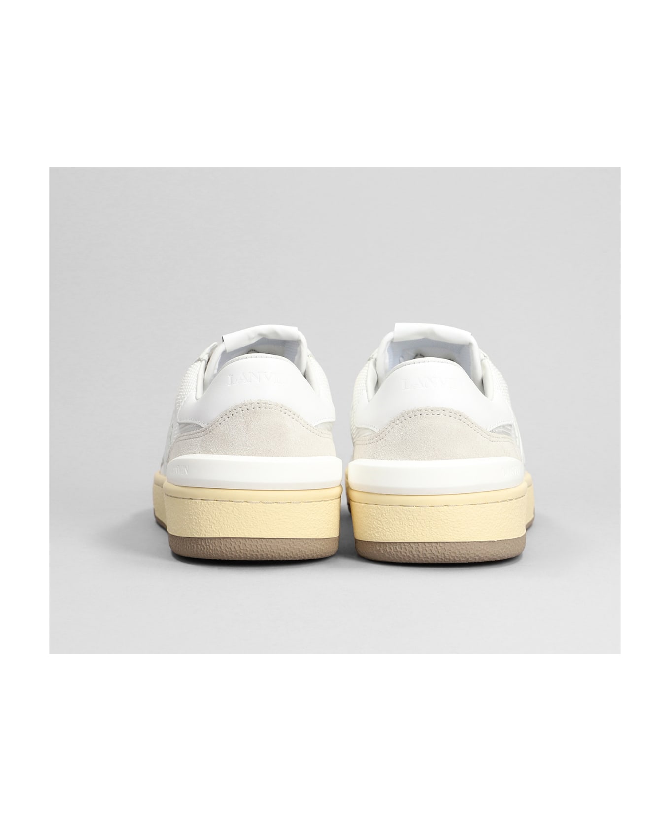 Lanvin Clay Low Top Sneakers In White Polyester - white