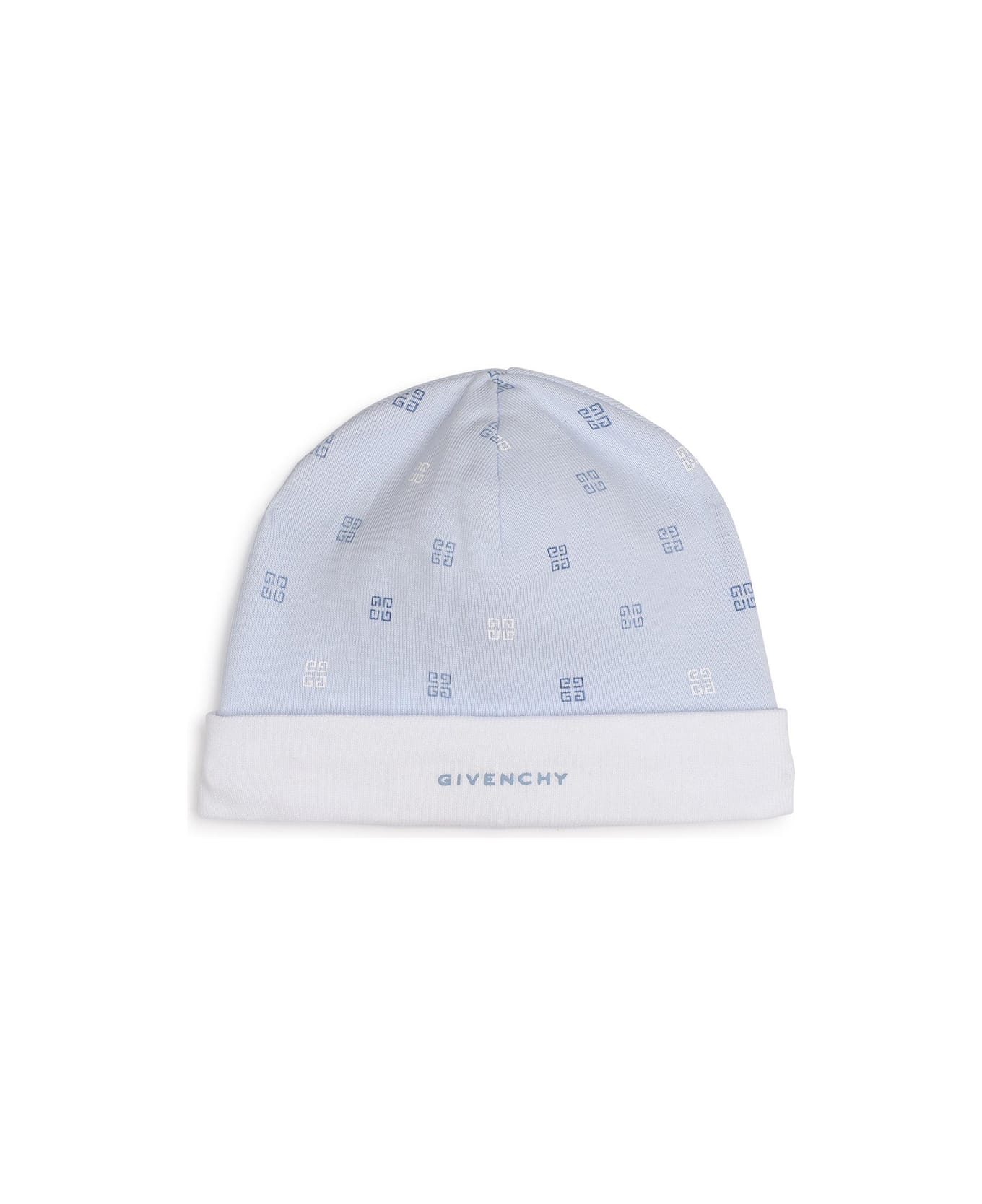 Givenchy Light Blue Hats Set With Logo And 4g Motif - Blue