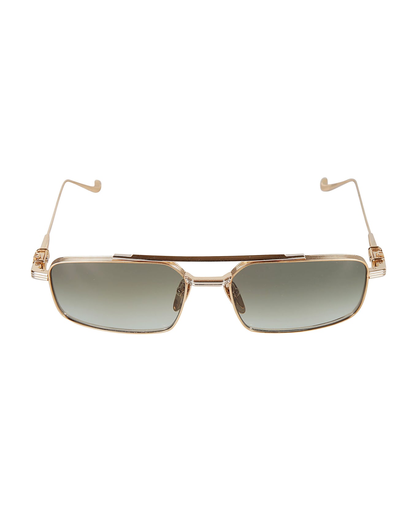 Chrome Hearts Square Aviator Sunglasses - gold plated shiny silver