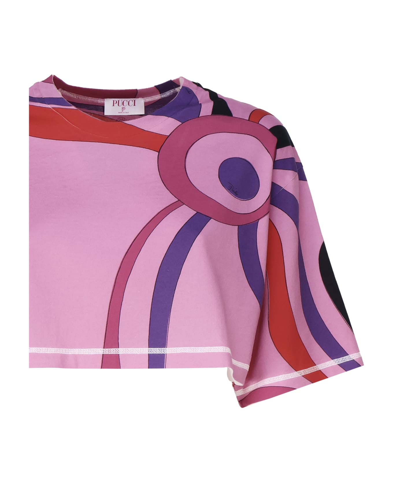 Pucci Crop Top T-shirt - Pink marmo