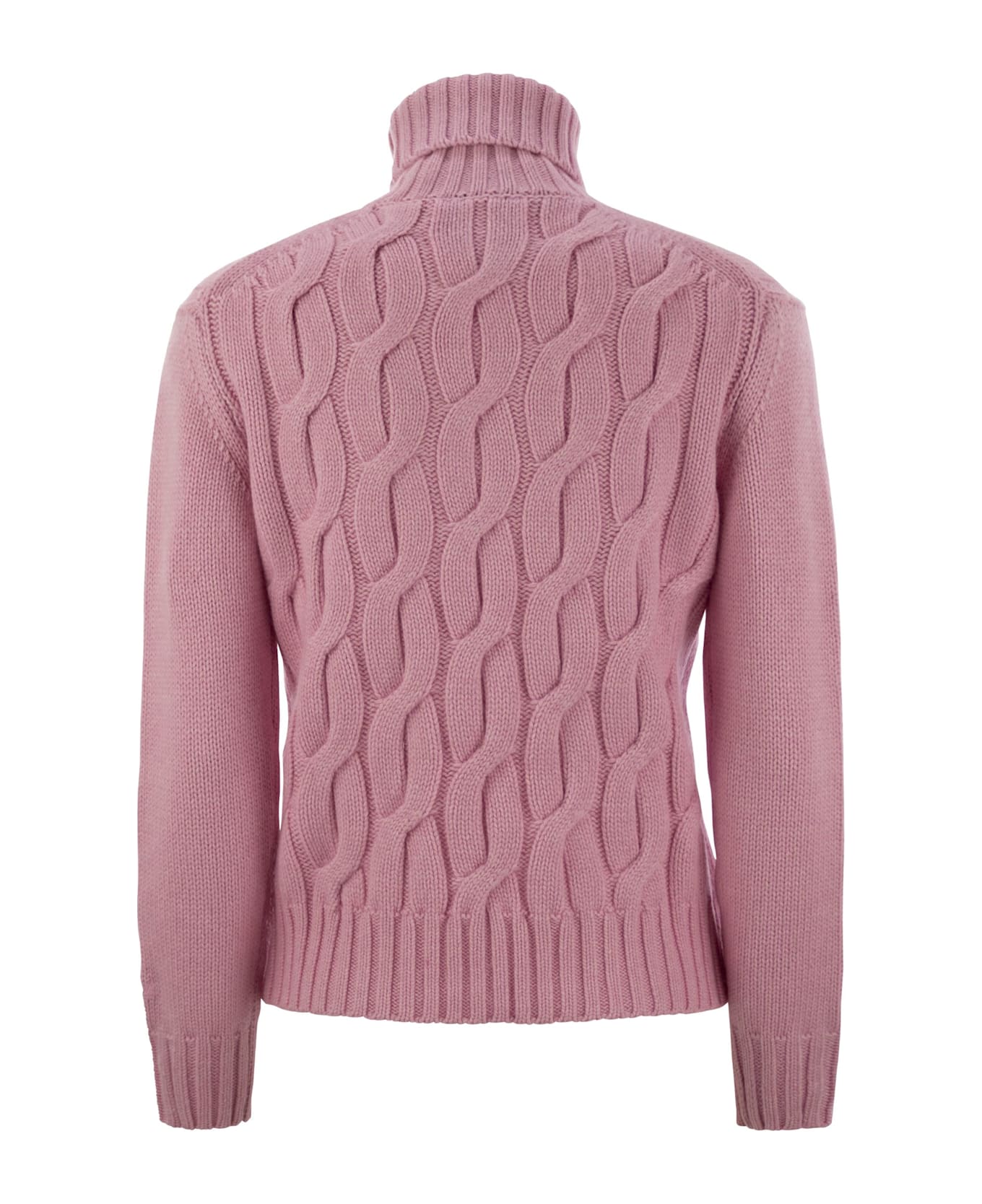 MC2 Saint Barth Giverny - Cable-knit Turtleneck Jumper - Pink ニットウェア